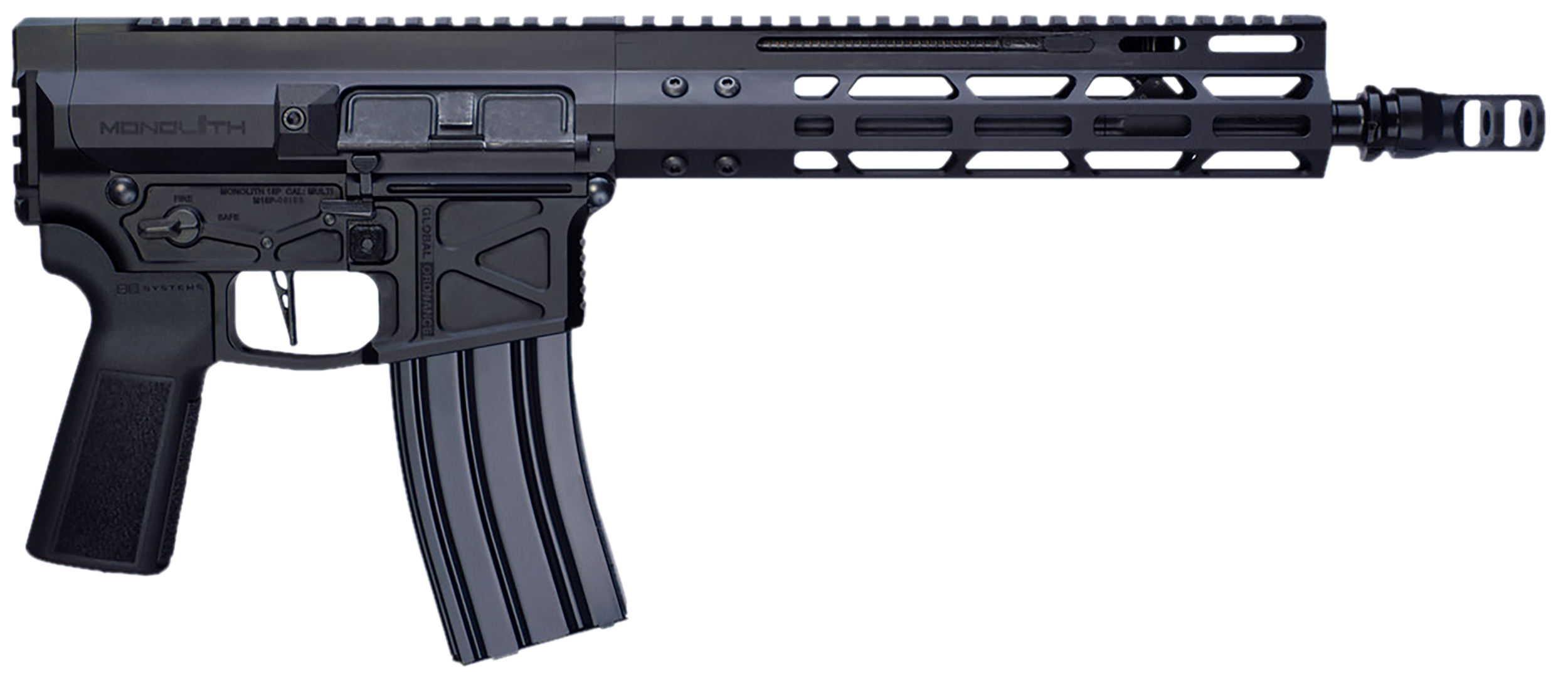Global Ordnance(R) - 197892003230 - Monolith 15P 5.56 NATO 12.5" Semi Auto 30+1 Black Pistol