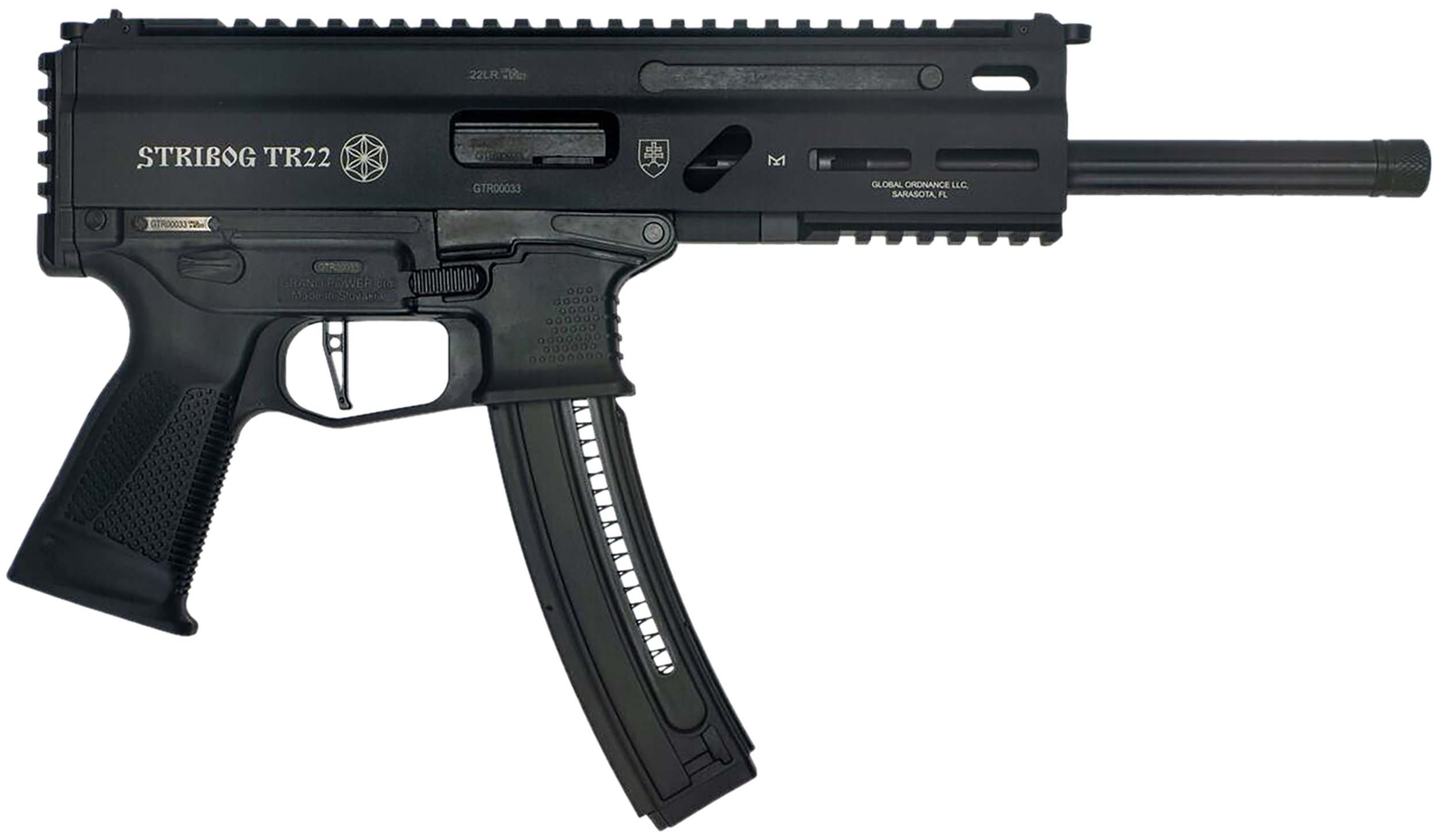 Grand Power(R) - 8588005808606 - TR22 Stribog 22 LR 8" Semi Auto 25+1 Black Pistol