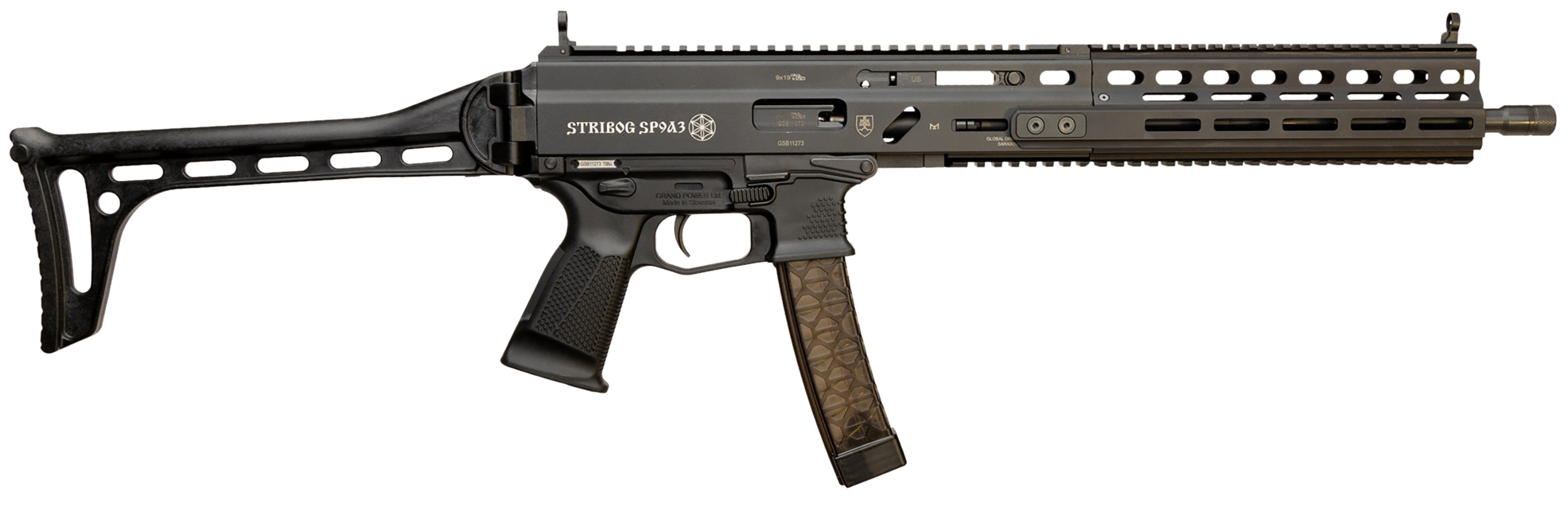 Grand Power - 810091157978 - Stribog SP9A3 9mm 16 Semi Auto 30+1 Black Rifle