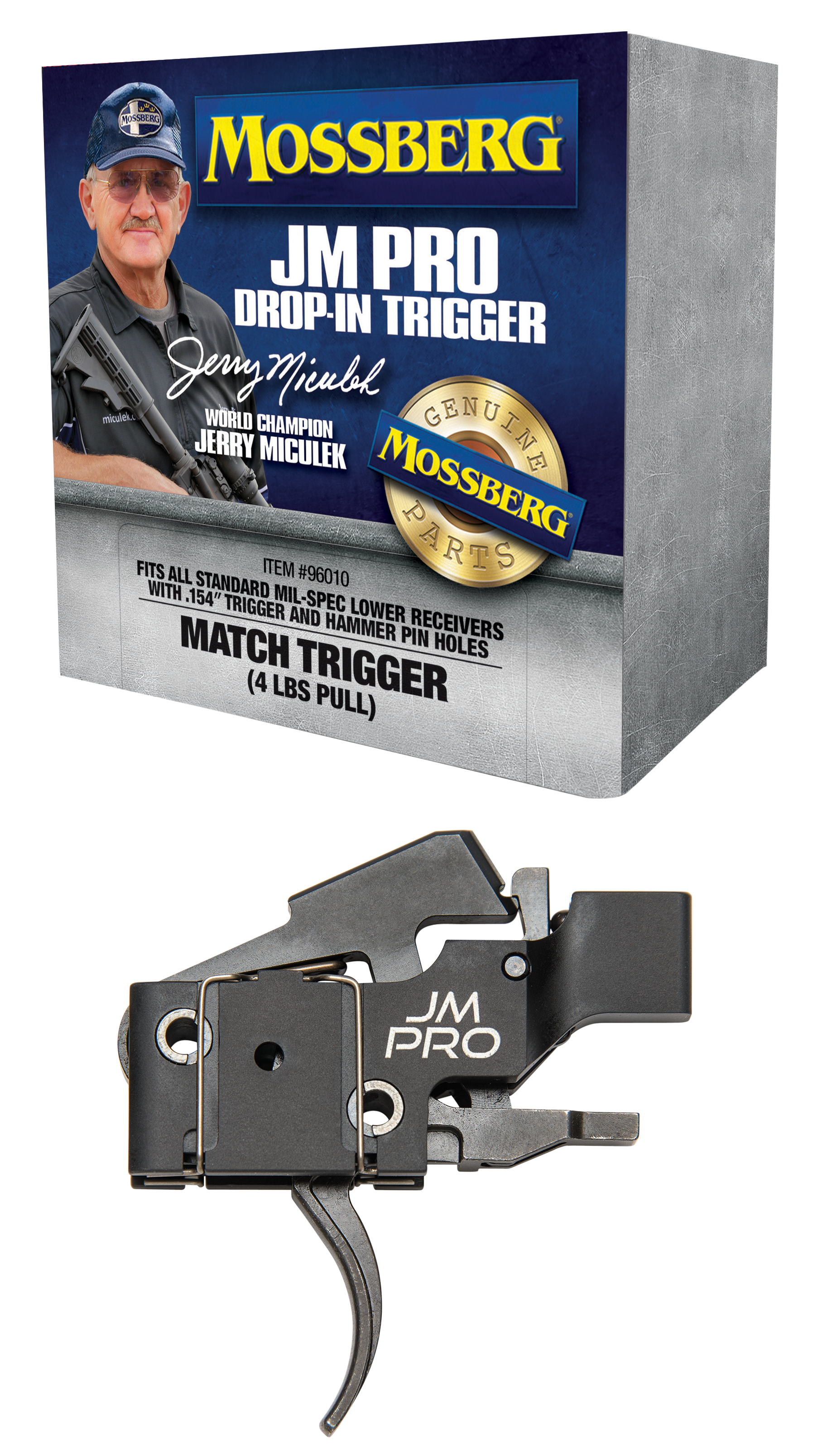 Mossberg JM Pro Match Drop-in Curved Trigger for AR-15/10 Rifle - 96010