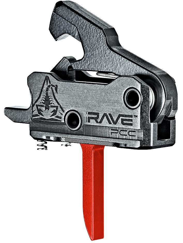 Rise Armament Rave Flat Single-Stage AR-9 Trigger for PCC Black/Red Finish
