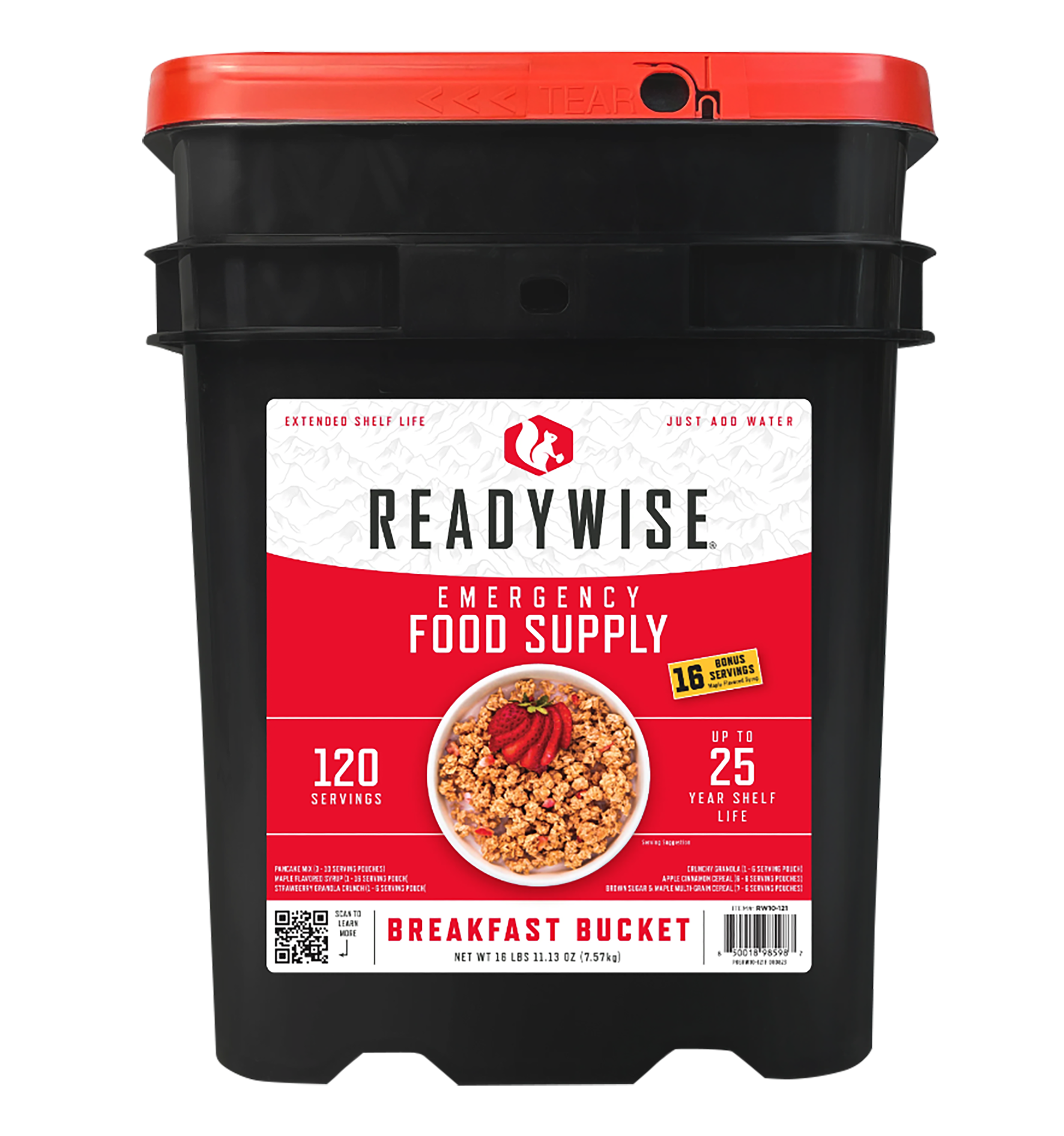 Wise Foods Emergency Supplies Breakfast Bucket 120 Servings