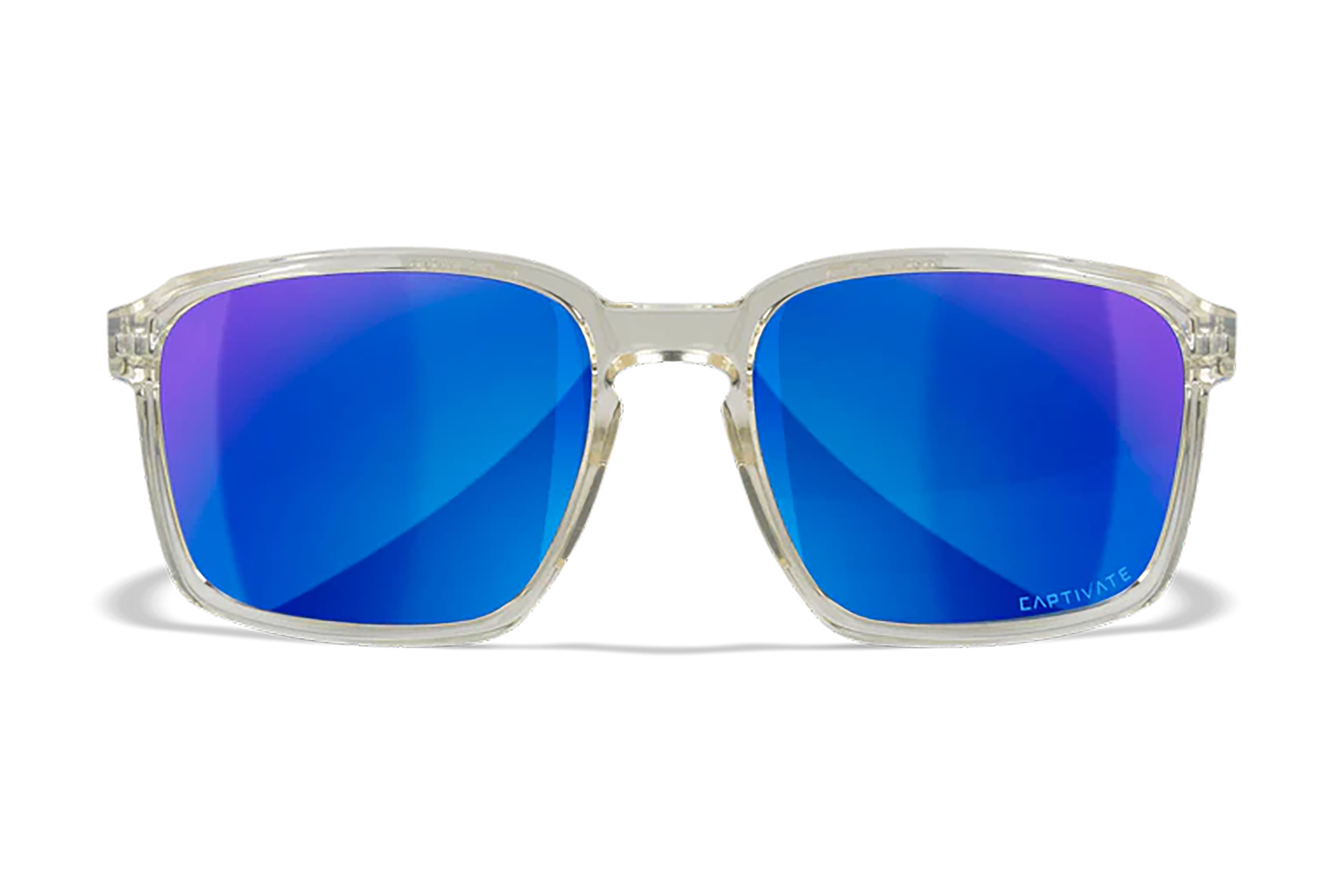 Wiley X Alfa Sunglasses ML Blue Mirror Polycarbonate Gloss Clear Crystal Frame