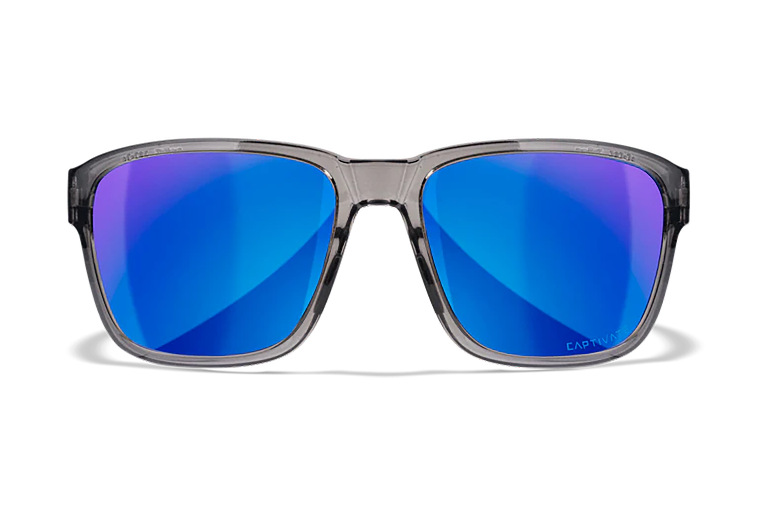 Wiley X Trek Sunglasses ML Blue Mirror Polycarbonate Gloss Crystal Dark Gray Frame