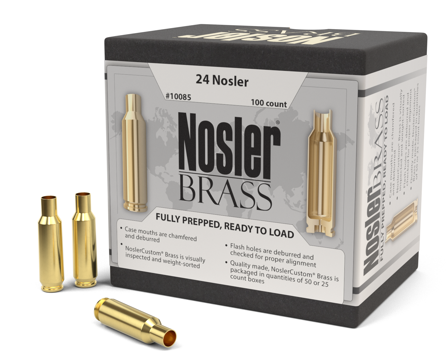 Nosler Brass Nos 10085 Custom Brass 24 Nosler 100