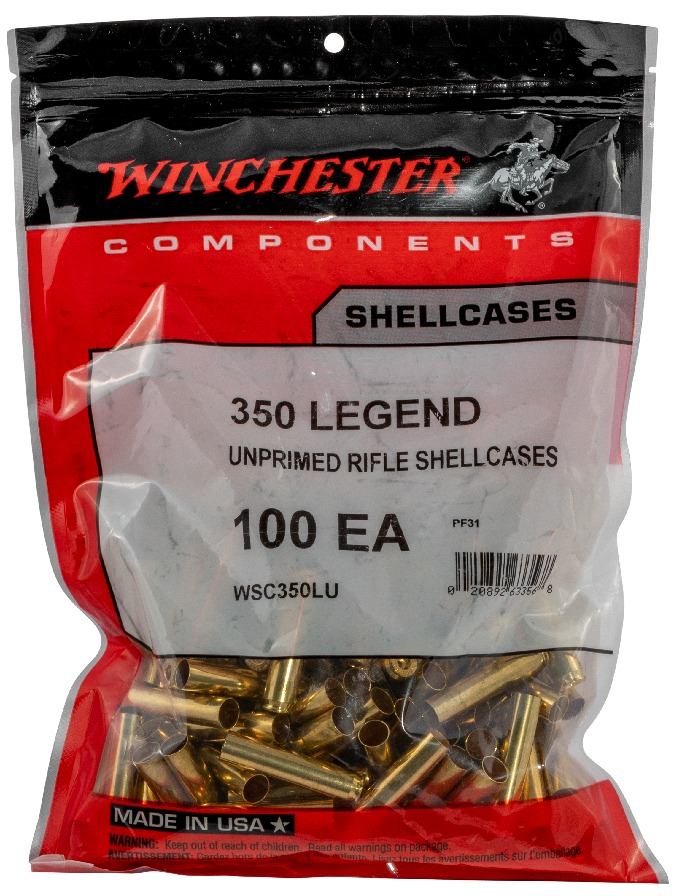 Winchester Ammo Unprimed Cases  Win Wsc350lu   Unpcase    350 Leg        100/bg