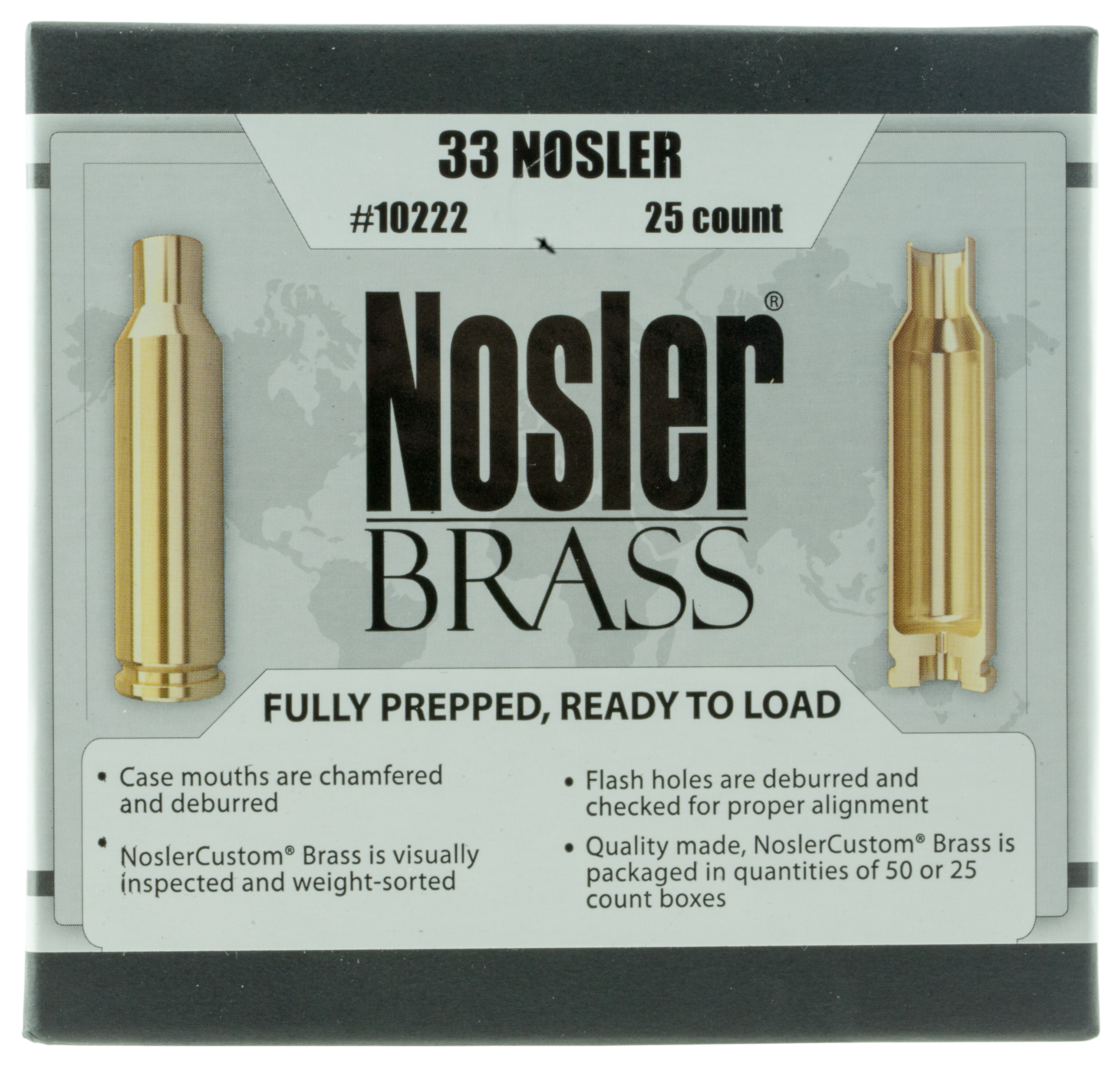 Nosler Brass Nos 10222 Custom Brass 33 Nosler 25