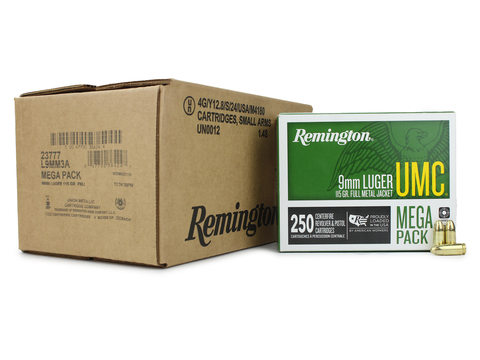 Remington UMC 9mm 115 Gr FMJ Mega Pack (Case)