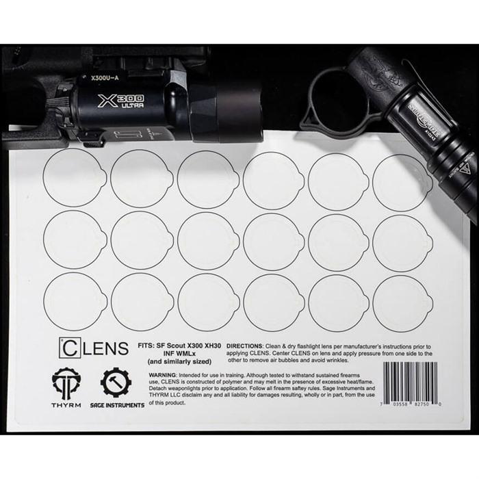 Clens CLS18S Small Size Half Sheet  Lens Protection for Flashlights  Weapon Lights