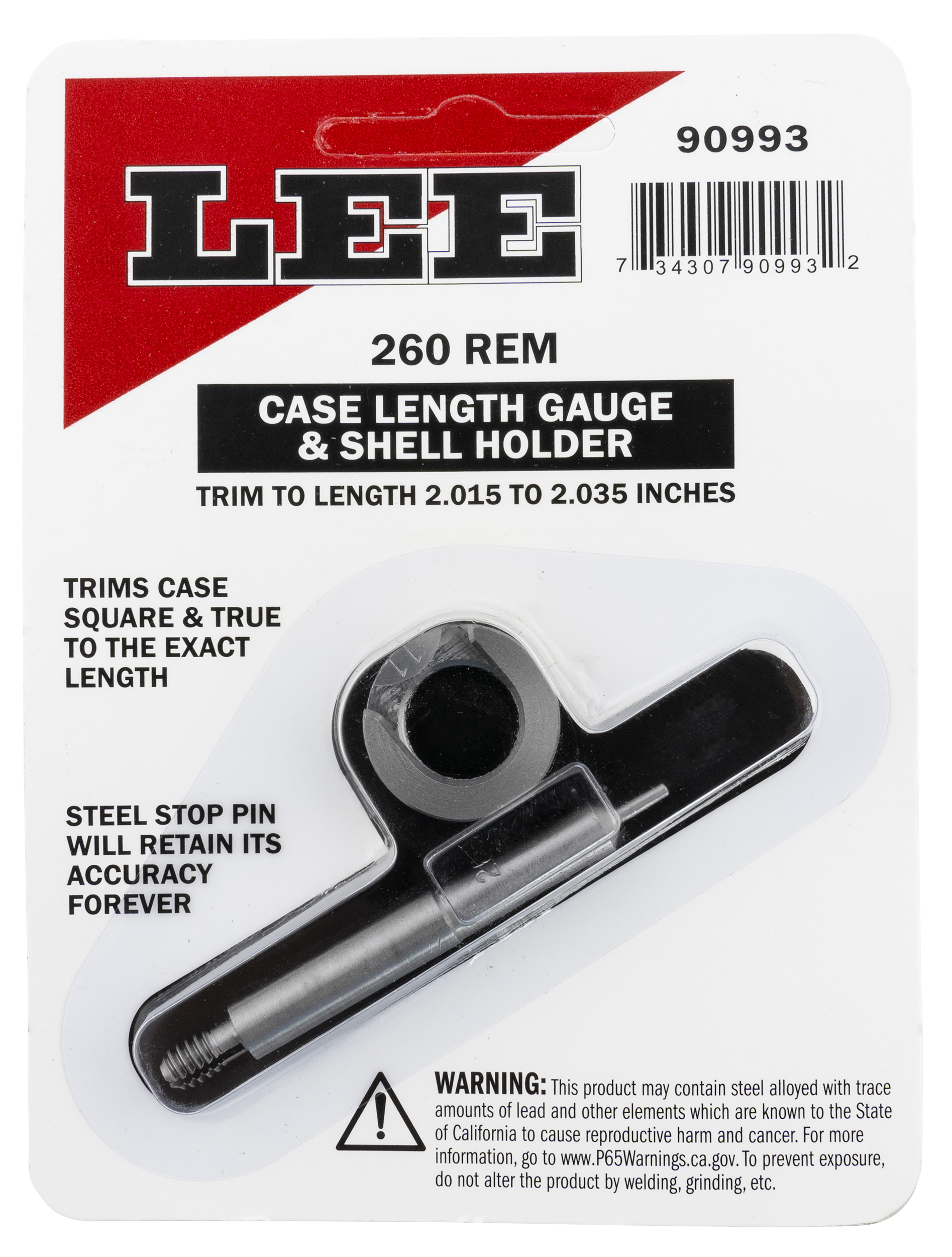 Lee Precision 260 REM Case Length Gauge & Shell Holder