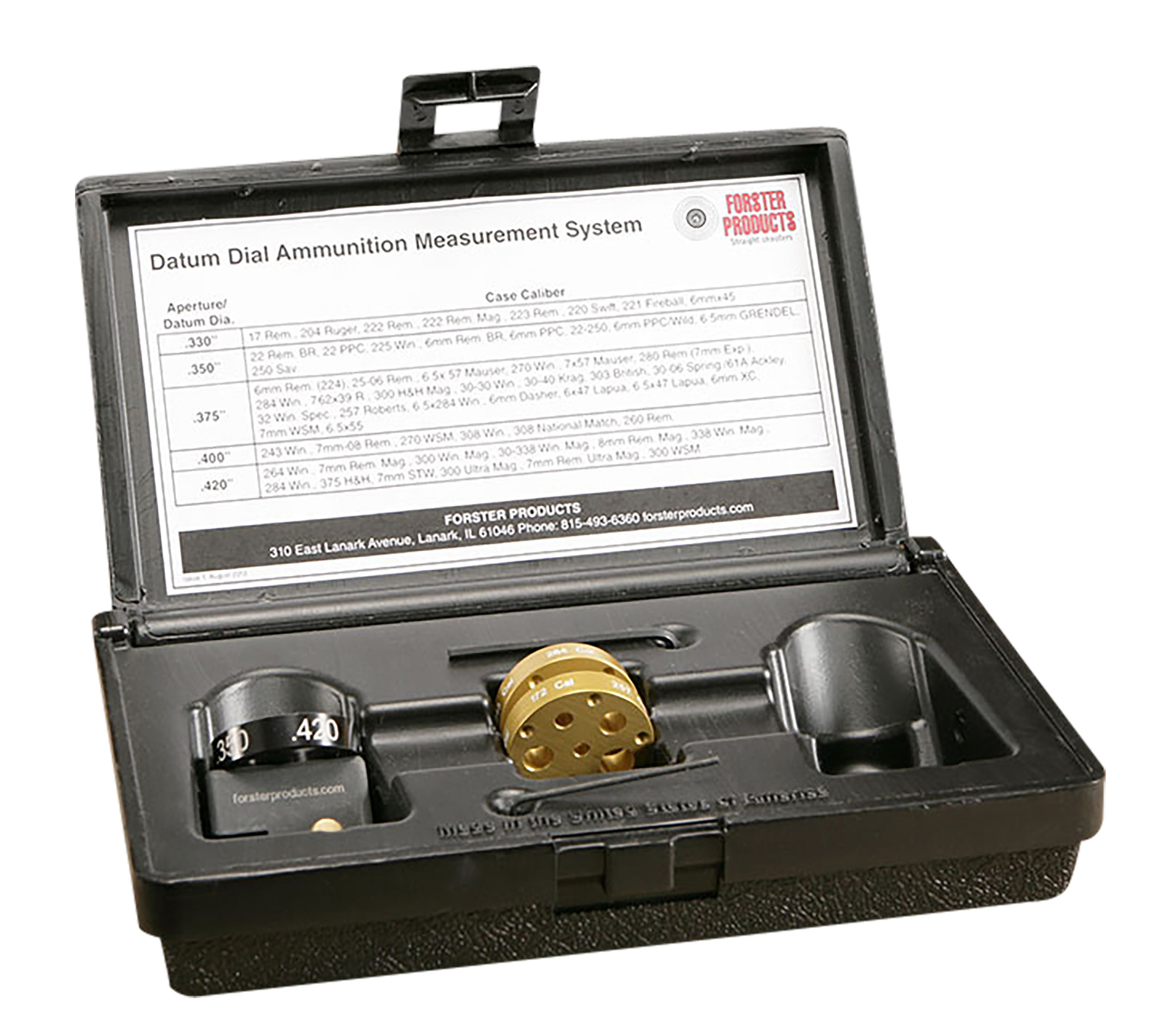 Forster .17 Cal/.204 Cal/.224 Cal/.243 Caliber/.257 Cal/.264 Cal/.277 Cal/.284 Cal Datum Dial Kit