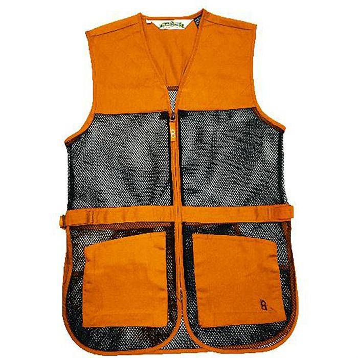 Full Mesh Dual Pad Shooting Vest - Orange  Size Large