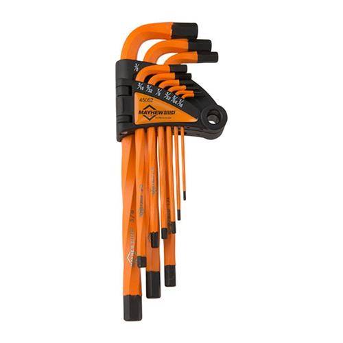 Mayhew Heavy Duty Twisted Hex Key Set - 9pc Sae Twisted Hex Key Allen Set