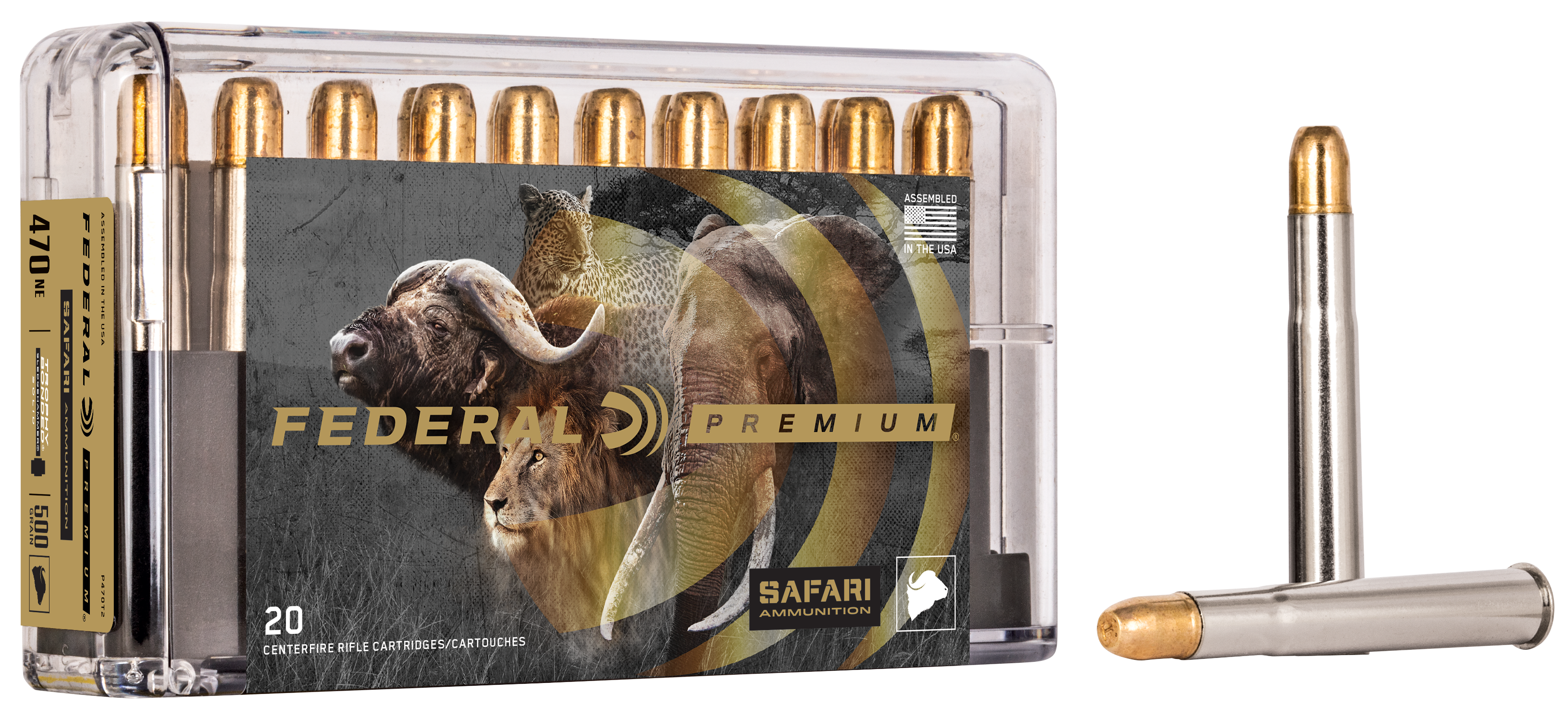 Federal Premium 470 Nitro Express 500 Gr Trophy Bonded Sledgehammer Solid (Box)