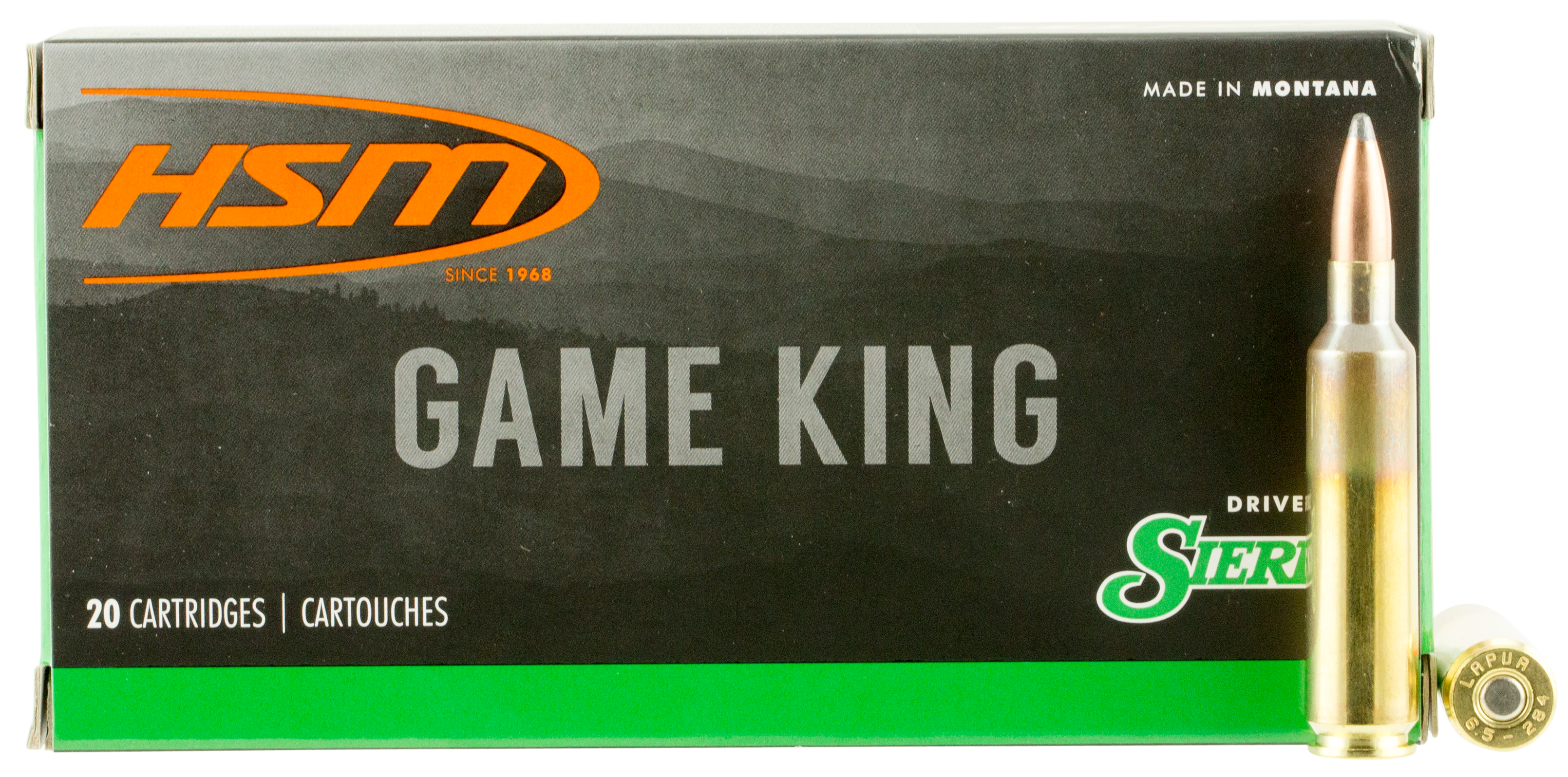 HSM Ammunition Game King 140 gr Spitzer Boat Tail .6.5x284 Norma Ammo, 20/box - HSM-65X284-3-N