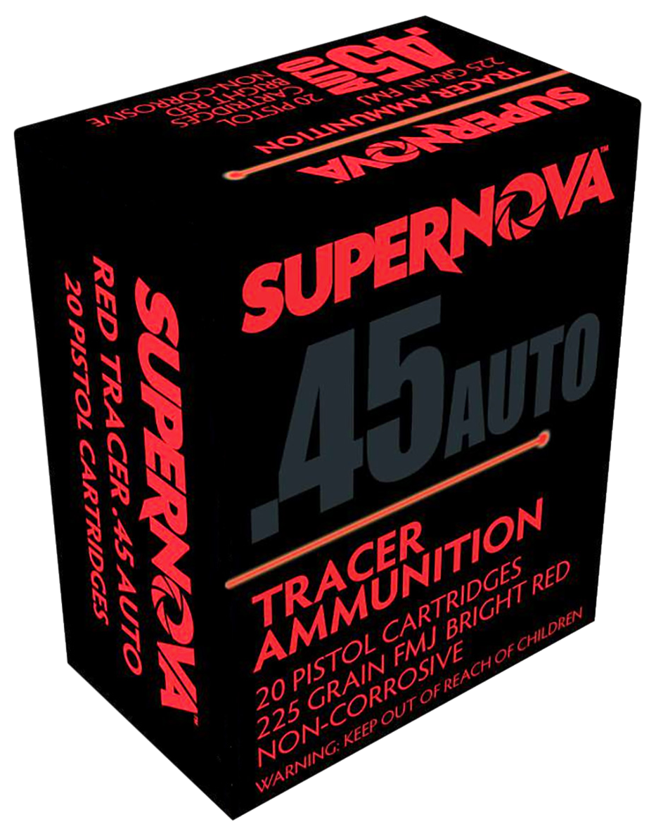 Supernova Non Corrosive 45 ACP 225 Gr TRACER (Box)