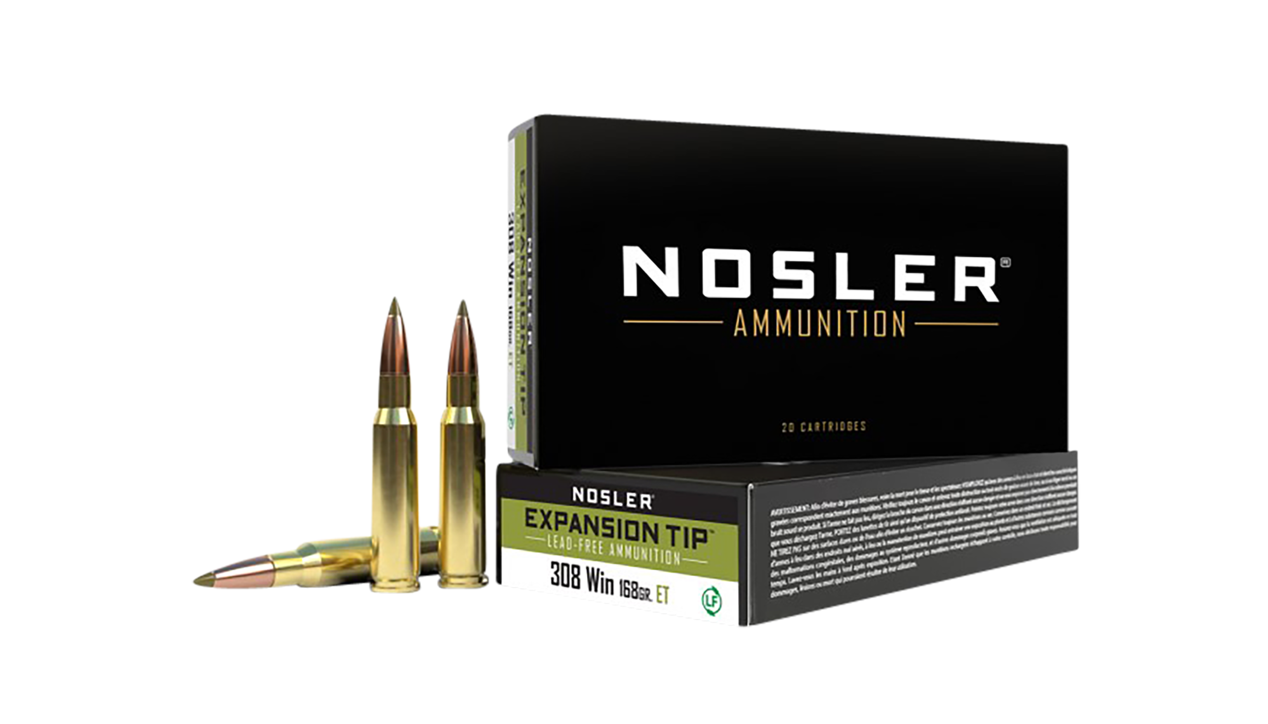 Nosler E-tip 308 Winchester 168 Gr E-Tip Lead-Free (Box)