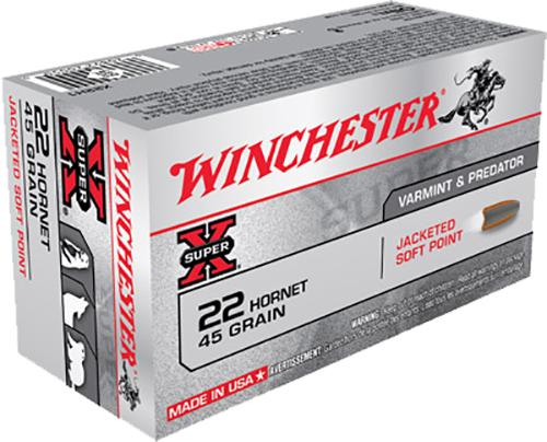 Winchester Super X 22 Hornet 45 Gr Jacketed Soft Point (Box)