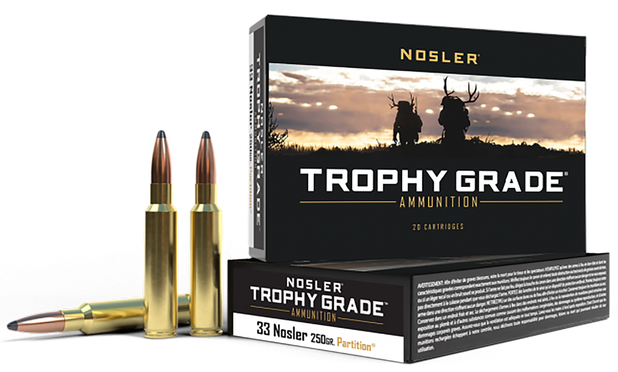 Nosler Trophy Grade 33 Nosler 250 Gr Nosler Spitzer Partition (Box)