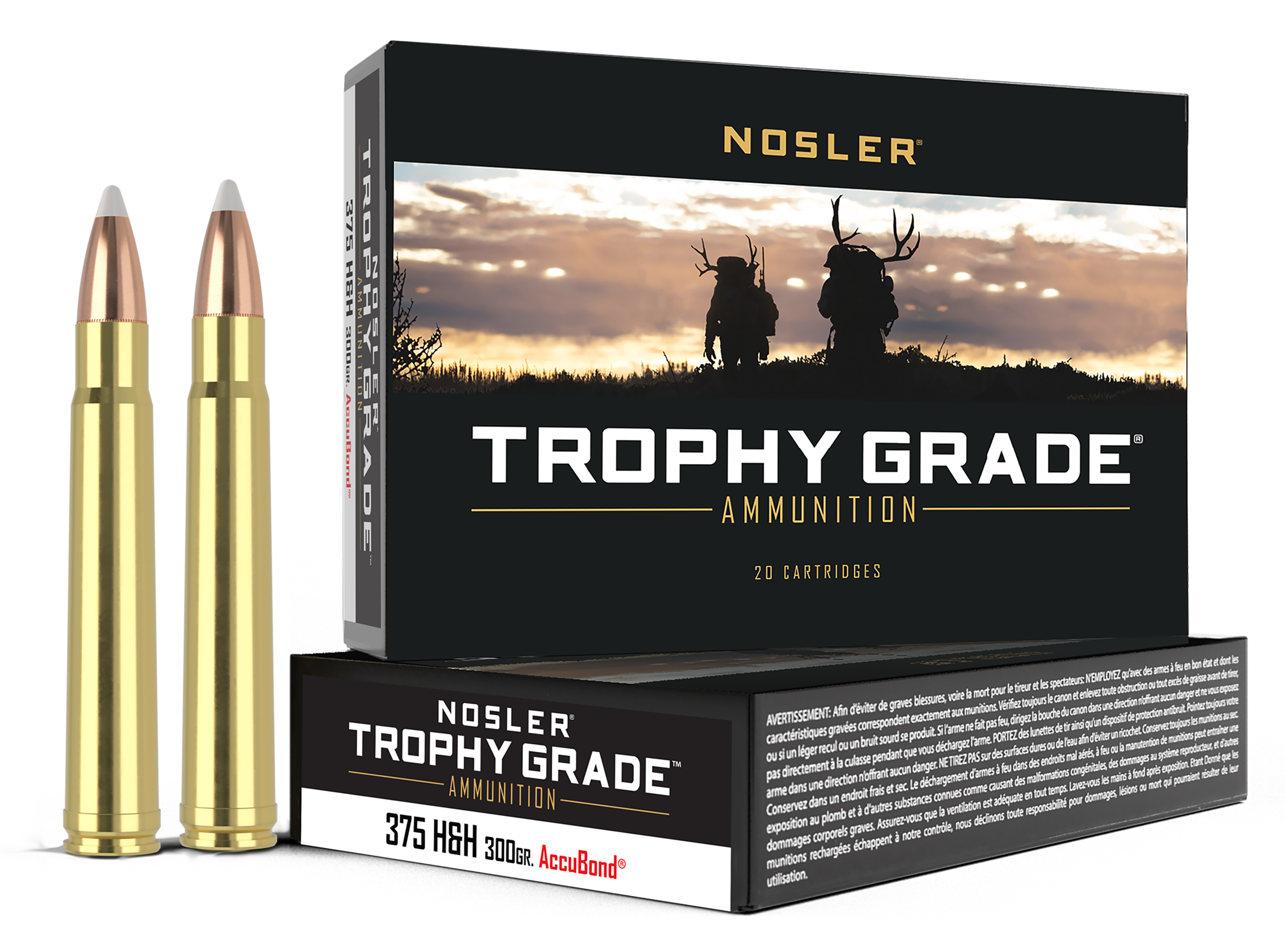 Nosler Trophy Grade 375 H&H Mag 300 Gr Nosler AccuBond (Box)