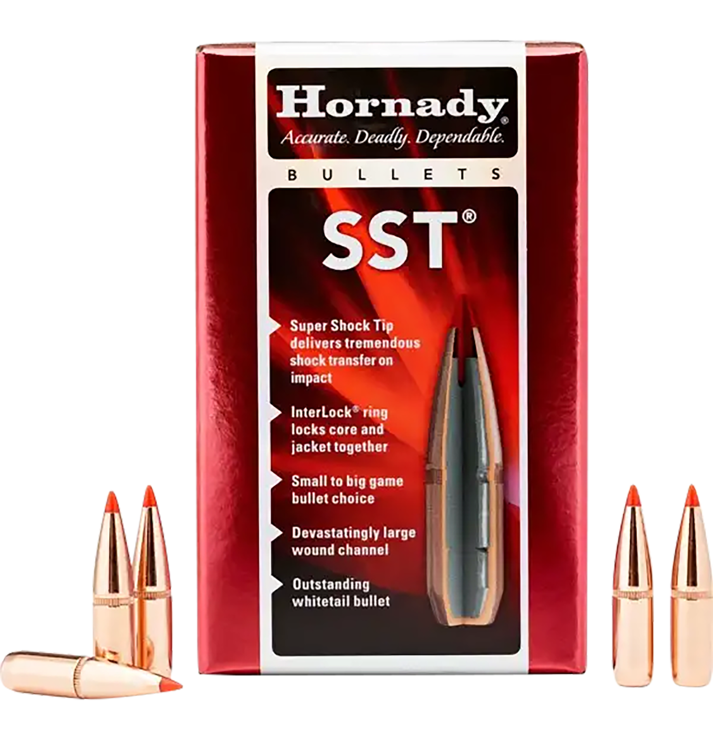 Interlock 270 Caliber (0.277'''') Sst Bullets - Sst(R) 6.8mm (0.277'''') 130gr Polymer Tip Boat Tail 100/Box