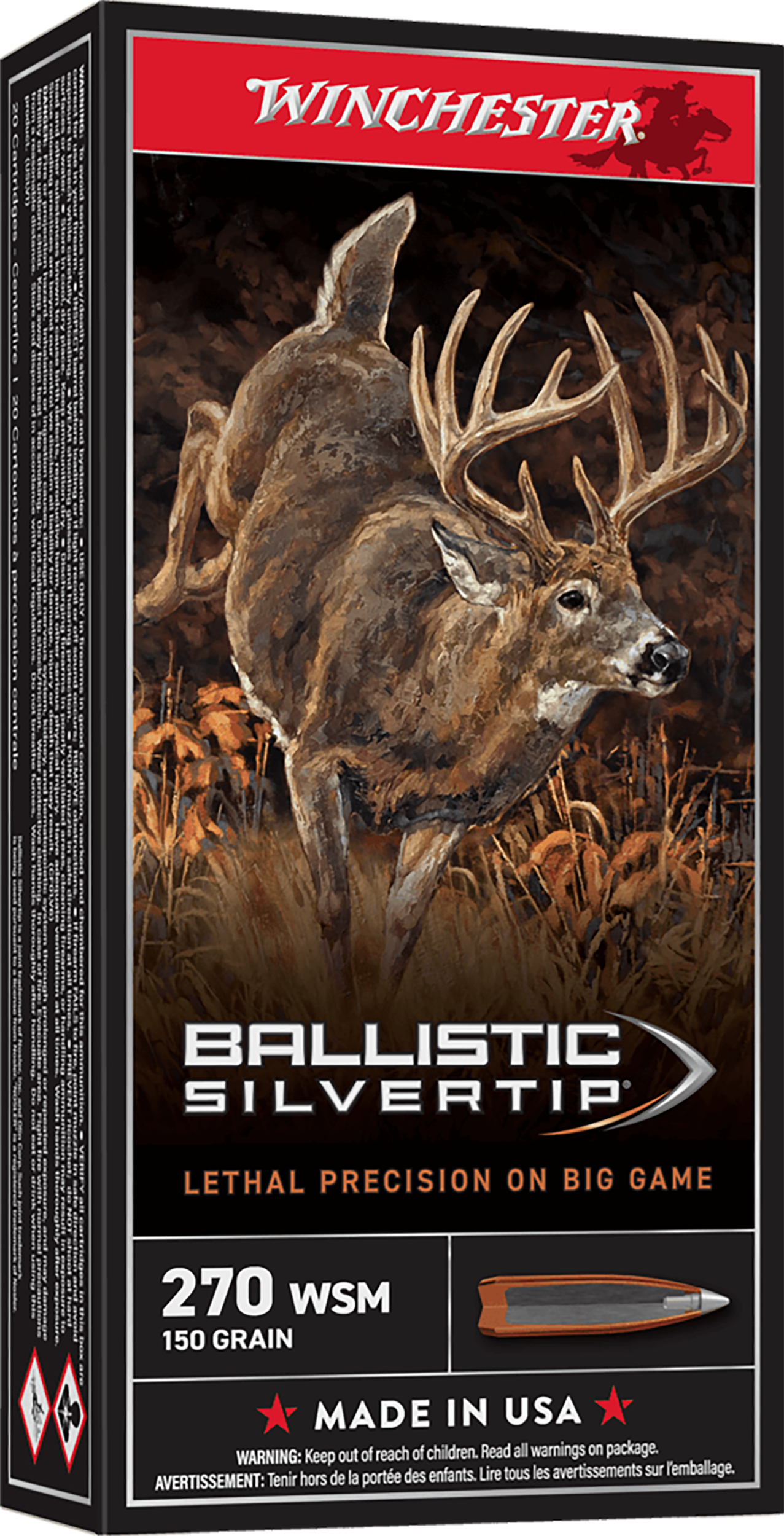 Winchester Ballistic Silvertip 270 WSM 150 Gr Rapid Controlled Expansion Polymer Tip (Box)