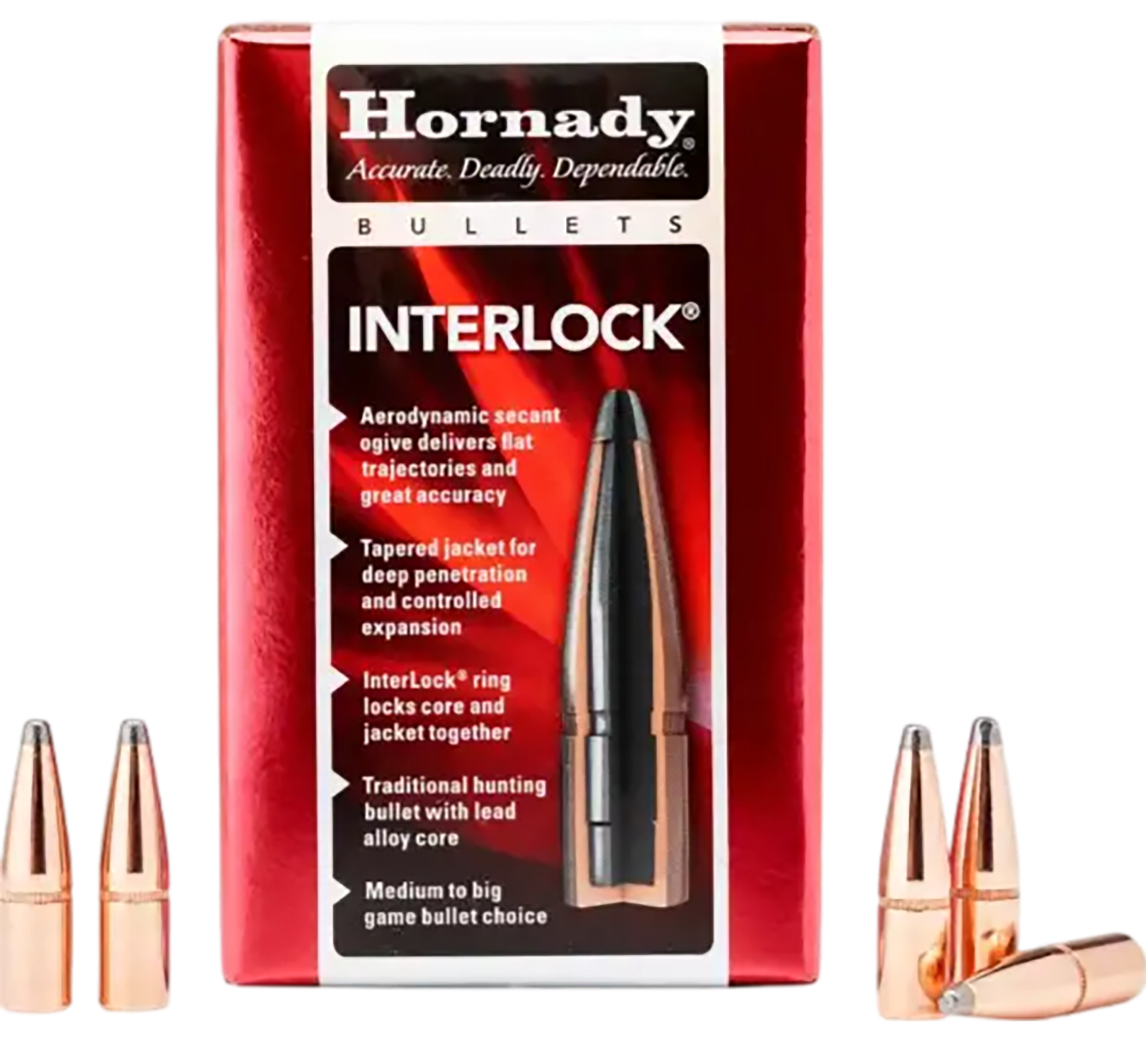 Interlock 30 Caliber (0.308'''') Soft Point Bullets - Interlock(R) 30 Caliber (0.308'''') 150gr Spire Point 100/Box