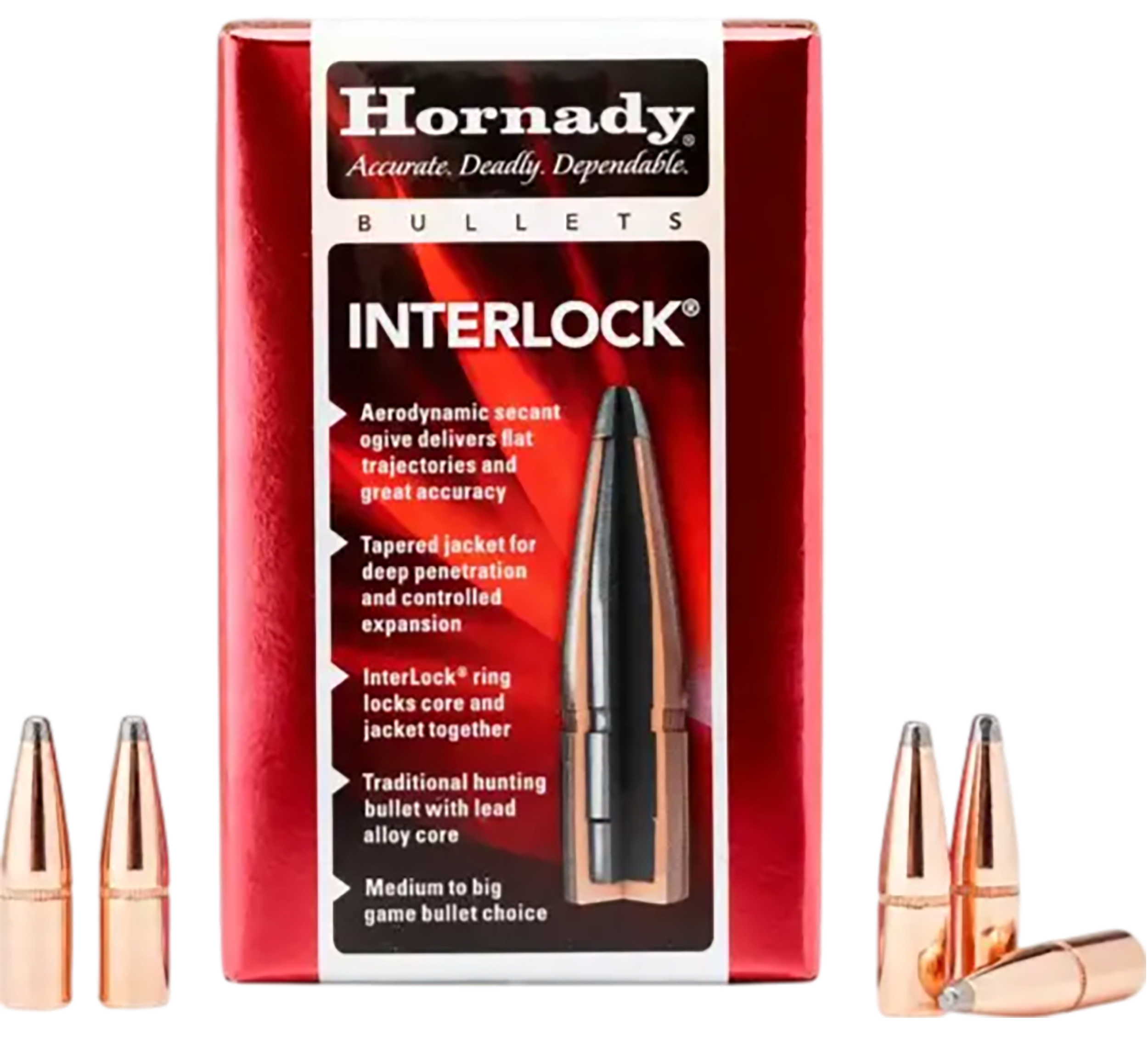 Interlock(R) 30 Caliber (0.308') Rifle Bullets - Interlock 30 Caliber (0.308'''') 220gr Round Nose 100/Box