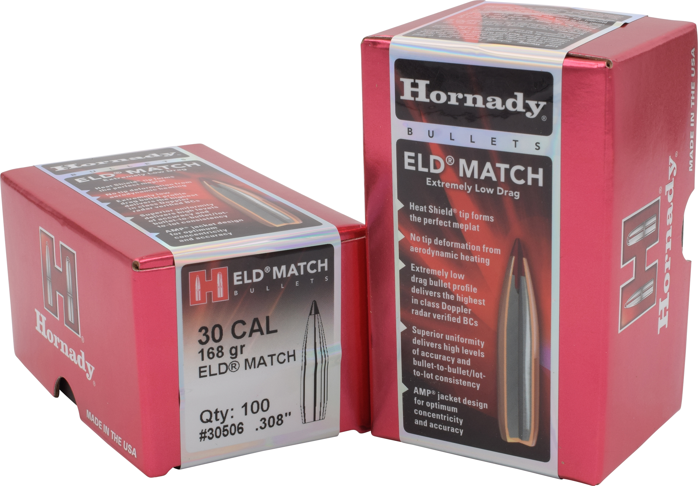 Eld(R) Match 30 Caliber (.308) Rifle Bullets - Eld Match 30 Caliber (0.308'''') 168gr Ptbt 100/Box