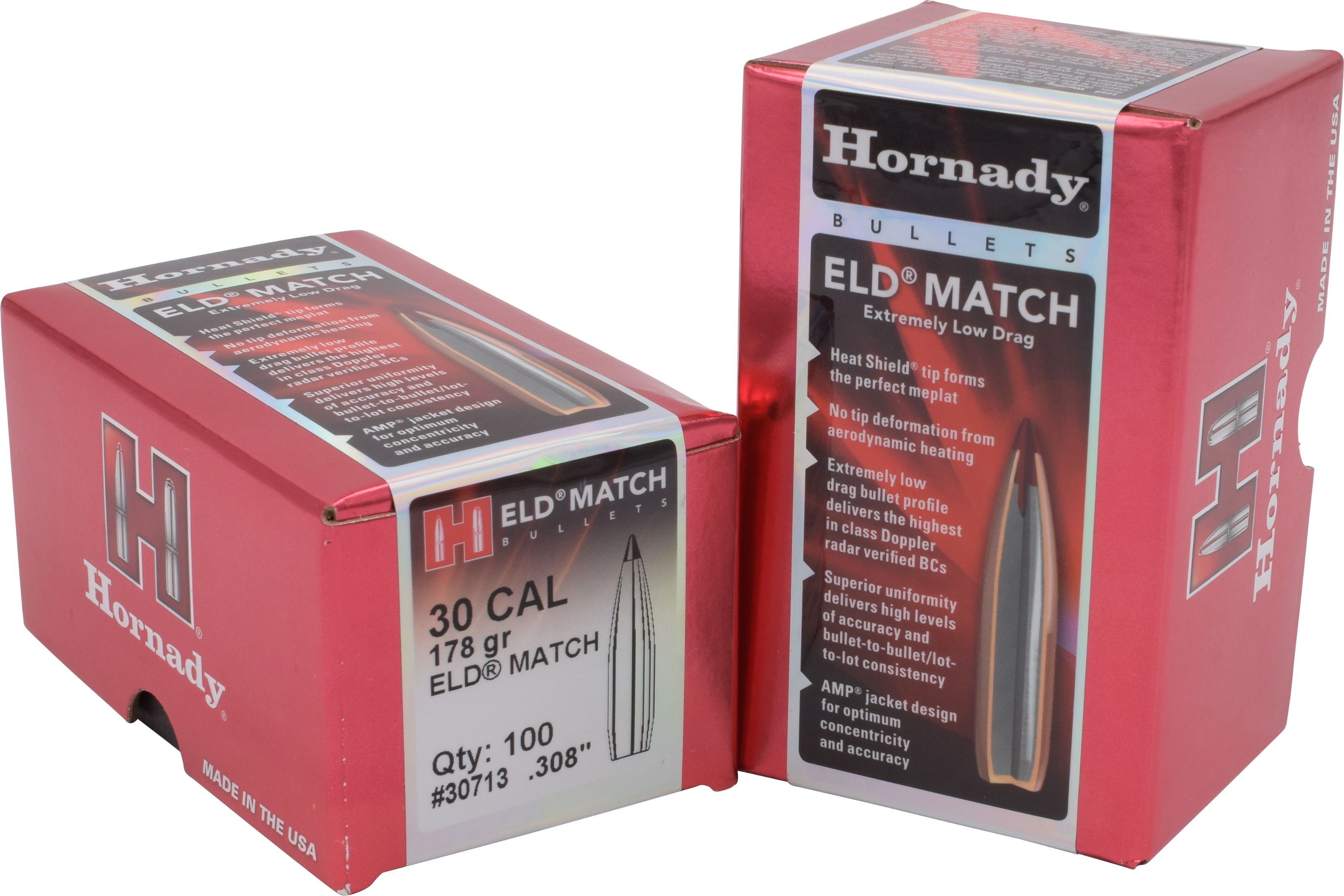 Hornady ELD Match 30 Caliber 178 Gr Extremely Low Drag-Match