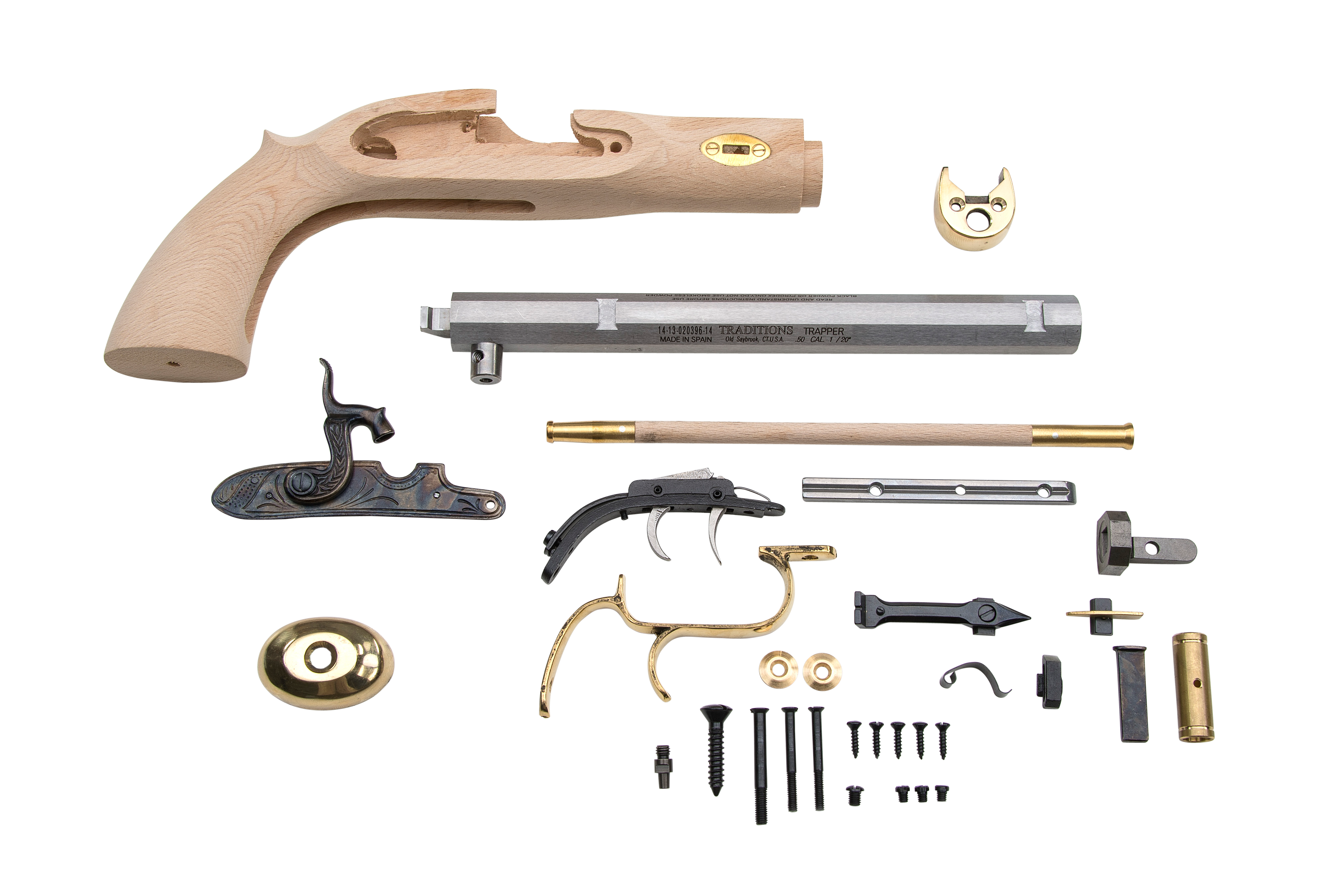 Traditions(R) - KPC51002 - Trapper Pistol Kit 50 Cal 9.75" Percussion 1rd Blued Pistol Kit
