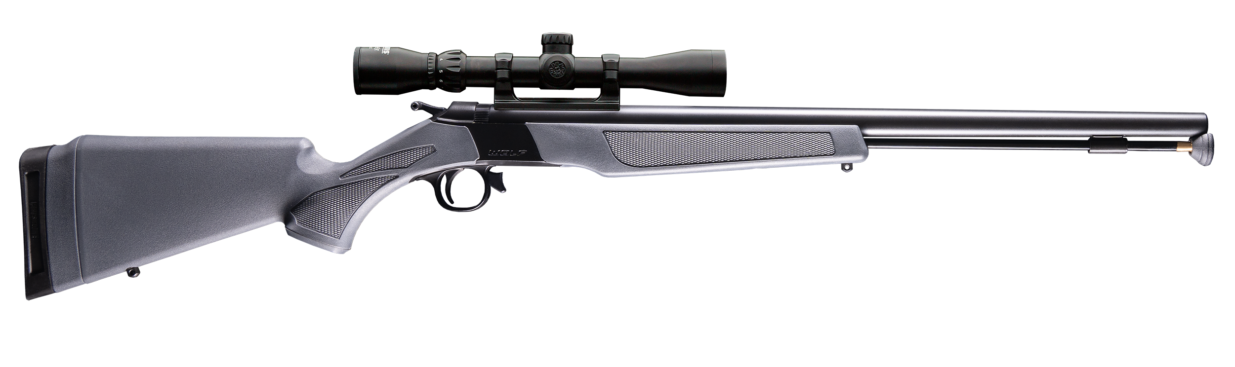 CVA(R) - PR2119SCP - Wolf w/Optic 50 Cal 24" Break Open 1 Stealth Gray Rifle