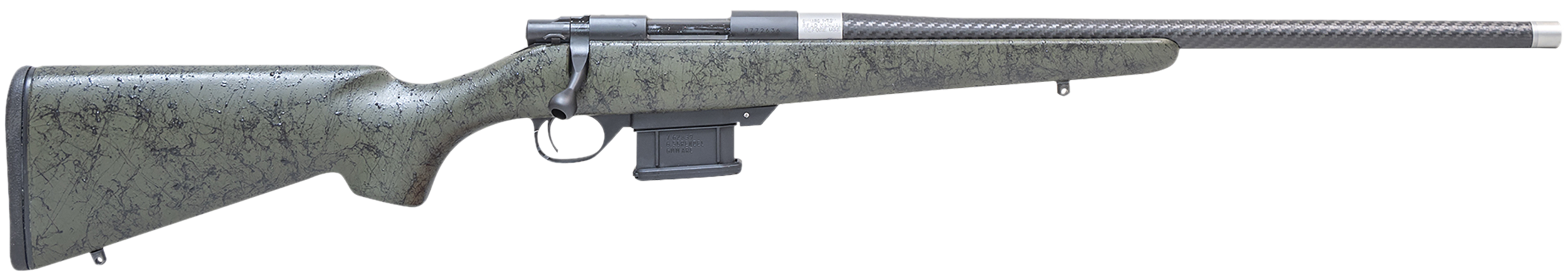 Howa HCE6ARCGRN 1500 Carbon Elevate 6mm ARC 20 Carbon Fiber Wrapped Threaded Barrel, Black Drilled & Tapped Steel Receiver, Fixed Stocky's OD Green w/Black Webbing Synthetic Stock, Right Hand