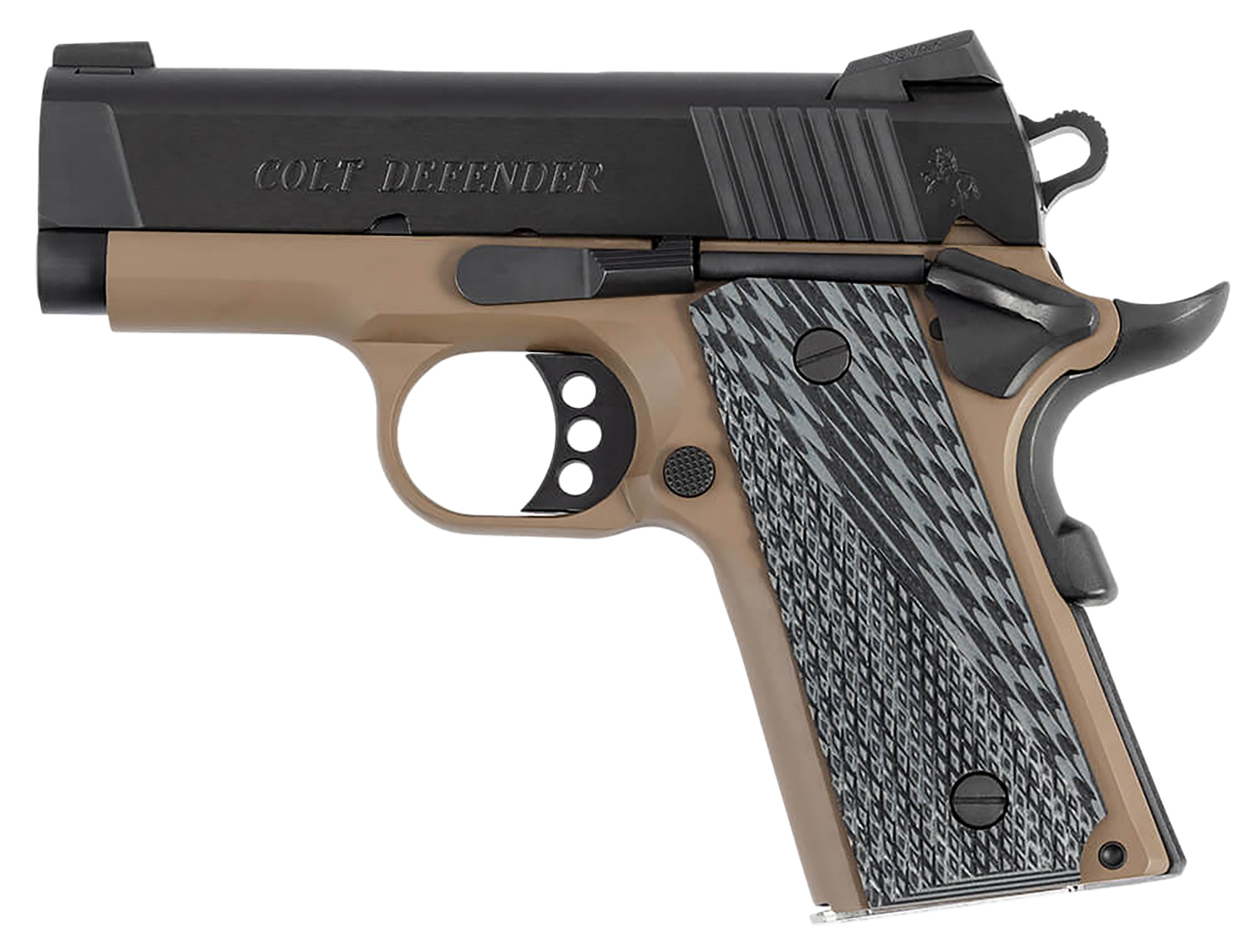 Colt(R) - O7800XEFDE - Defender FDE 45 ACP 3" Semi Auto 7+1 Black Flat Dark Earth Pistol