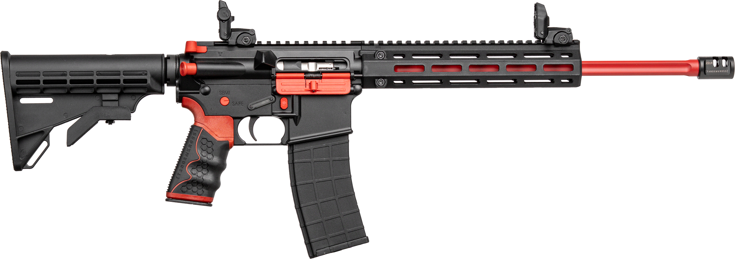 Tippmann Arms(R) - A101111 - M4-22 Redline 22 LR 16" Semi Auto 25+1 Red Black Rifle