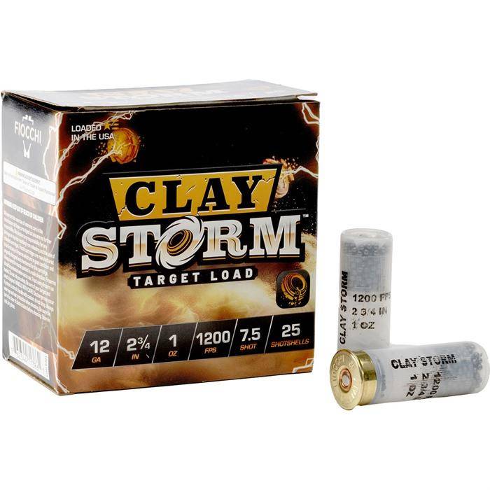 Fiocchi Clay Storm 12CS18H7 12 Gauge 2 3/4'' 1 1/8 oz. 7.5 Shot Ammo (25 Rounds)