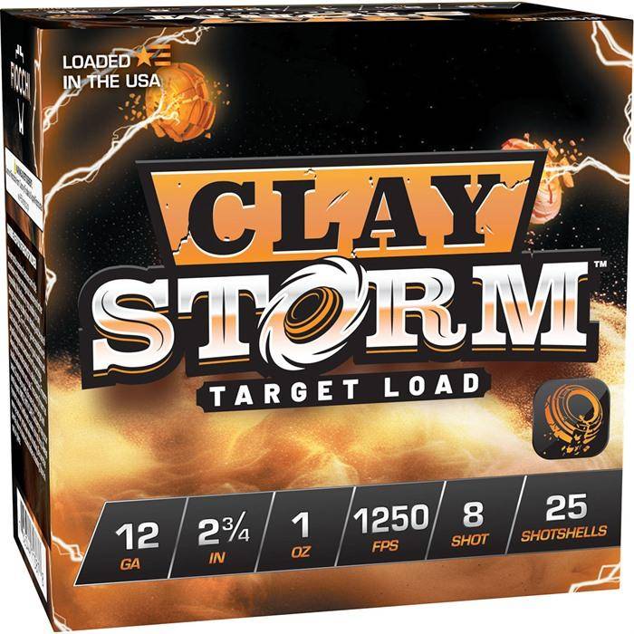 Fiocchi Clay Storm 12CS1X8 12 Gauge 2 3/4'' 1 oz. 8 Shot Ammo (25 Rounds)