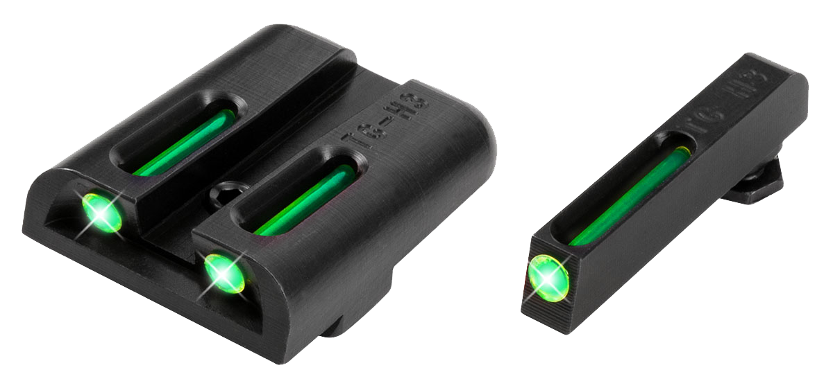 Truglo TG131ST2 Brite-Site TFO Sig Sauer #6/#8 Tritium/Fiber Optic Green Front/Rear Black