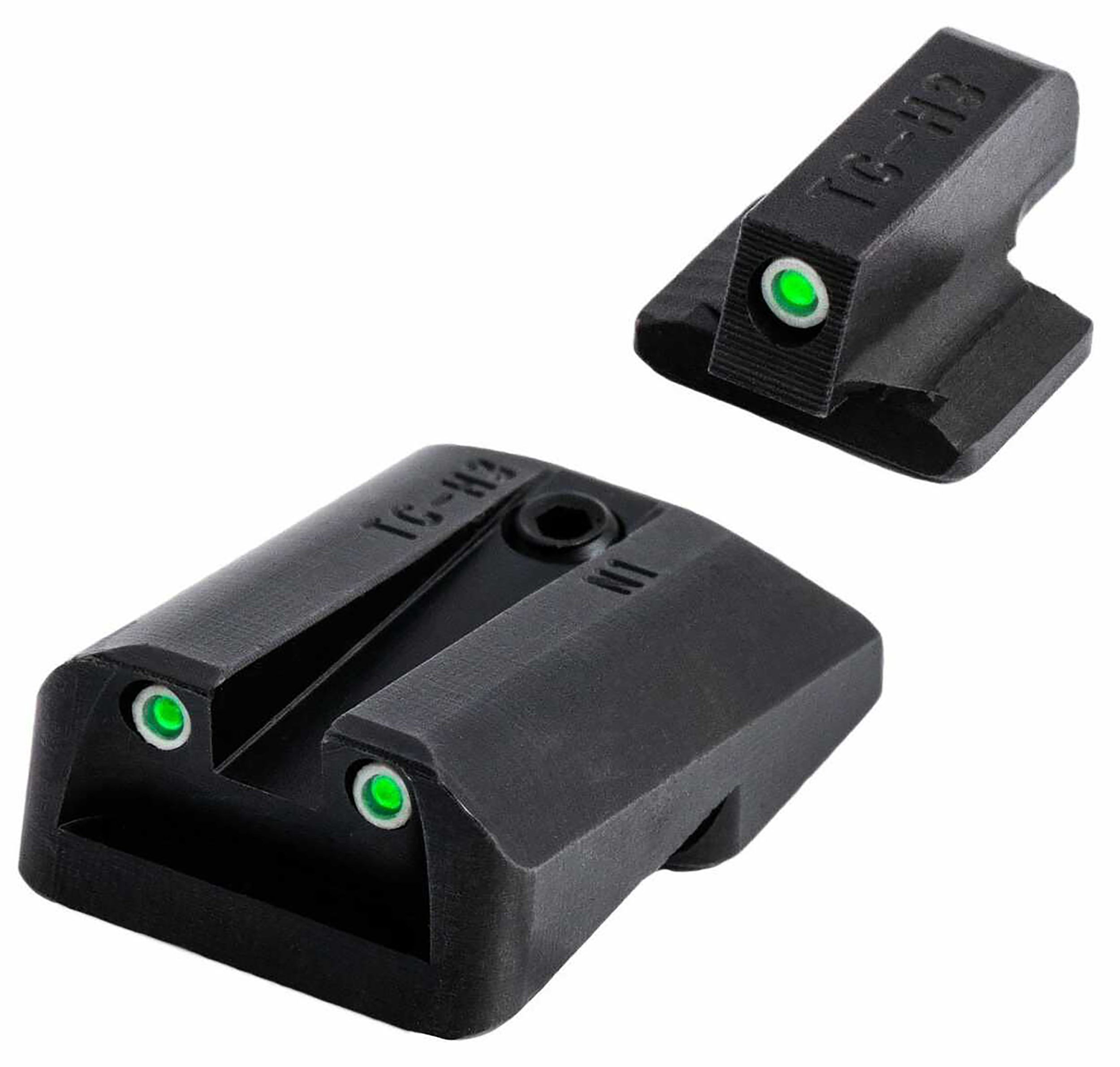 Truglo TG231N2W Tritium Pro Night Sights 1911 with Novak 270-450 Green Tritium w/White Outline Front Green Rear Black