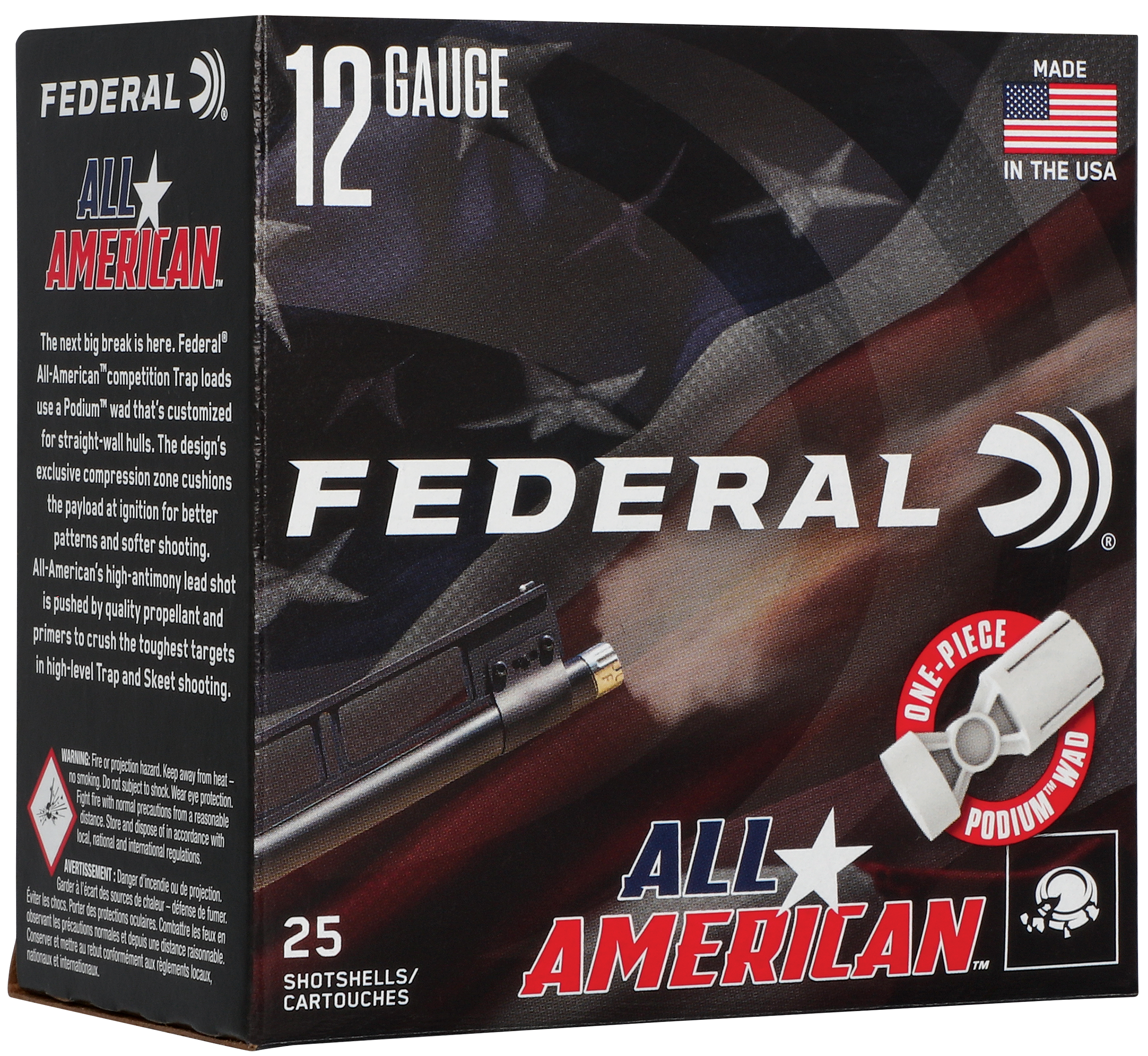 All American 12 Gauge 2-3/4'''' #7.5 Shot Shotgun Ammo - All American 12ga 2-3/4'''' 1oz 1200 Fps #7.5 Shot 25/Box