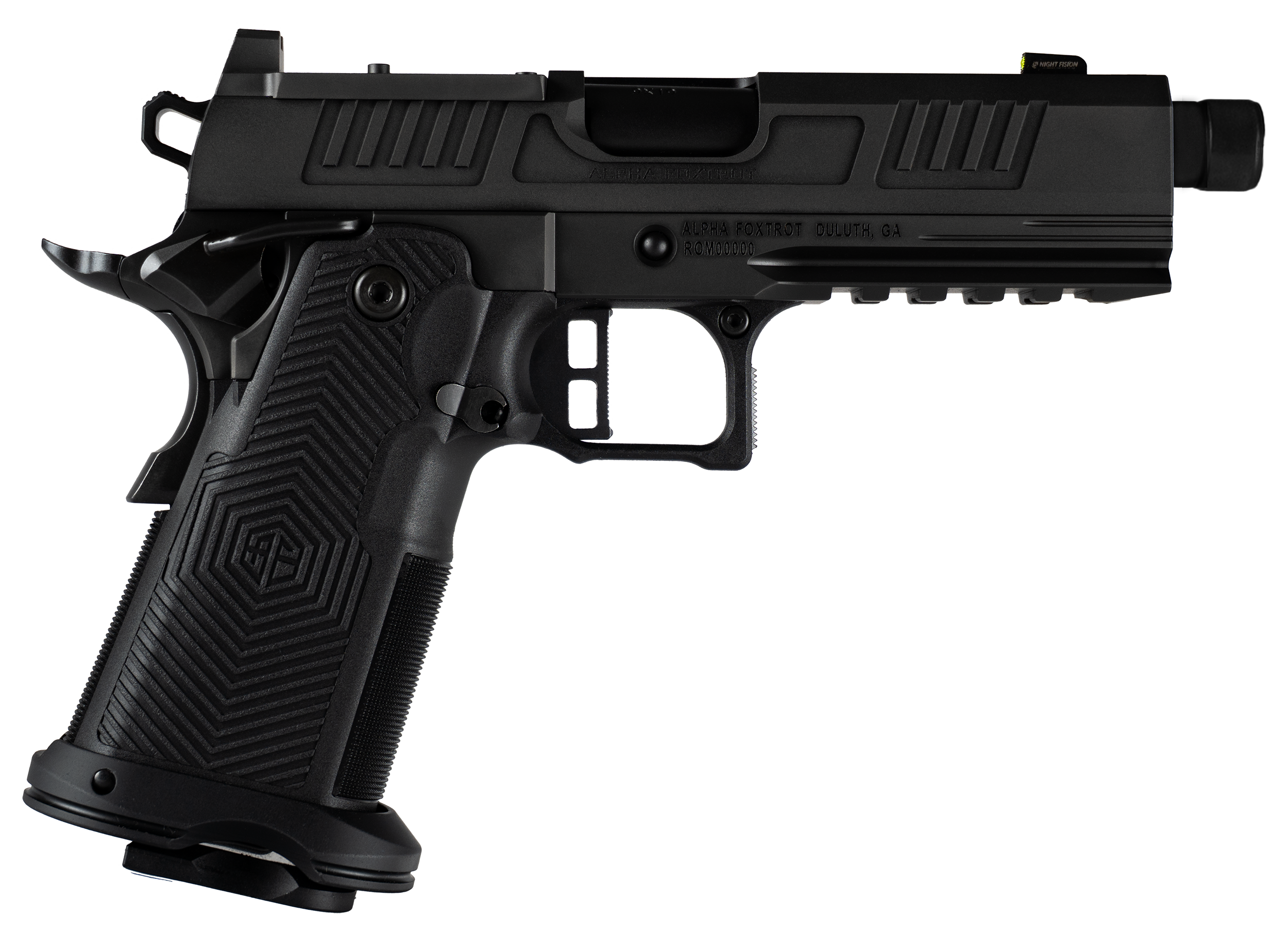 Alpha Foxtrot(R) - AA39X1CIB-XDBK19 - AF1911 Romulus 9mm Luger 4.25" Semi Auto 20+1 Black DLC Pistol