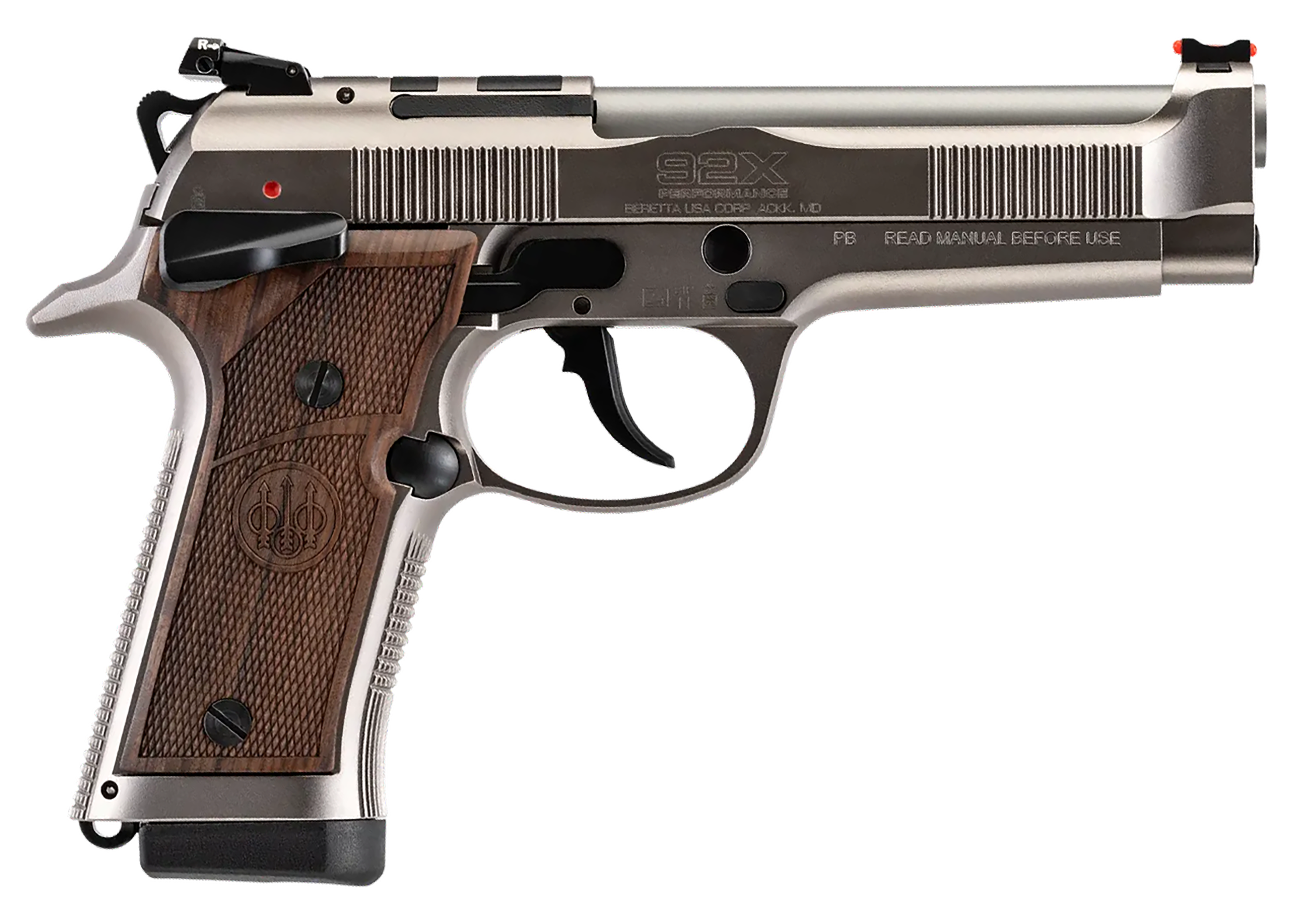Beretta - SPEC0746A10 - 92X Performance Defensive Classic 9mm Luger 4.6 Semi Auto 10+1 Silver Pistol