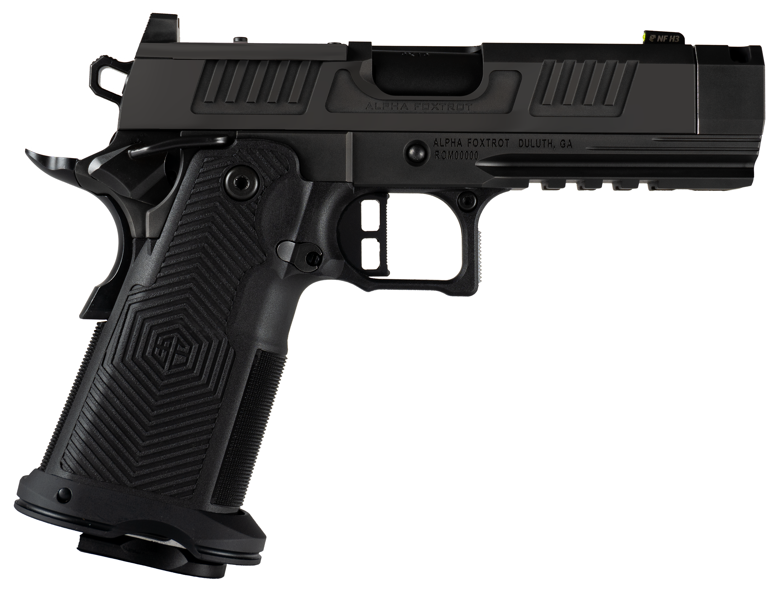 Alpha Foxtrot(R) - AA39X1QIF-XDBK10 - AF1911 Romulus Comp 9mm Luger 10+1 3.5" Semi-Auto Black Pistol