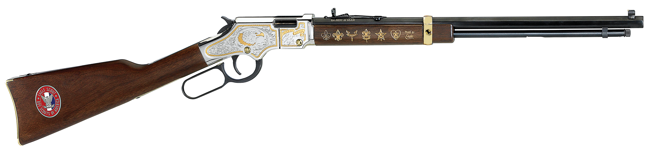 Golden Boy Eagle Scout Tribute 2nd Ed 22lr Lever Action Rifle - Golden Boy Eag Scout Trib 2ed 22lr 20''''bbl 16rd Black/Walnut