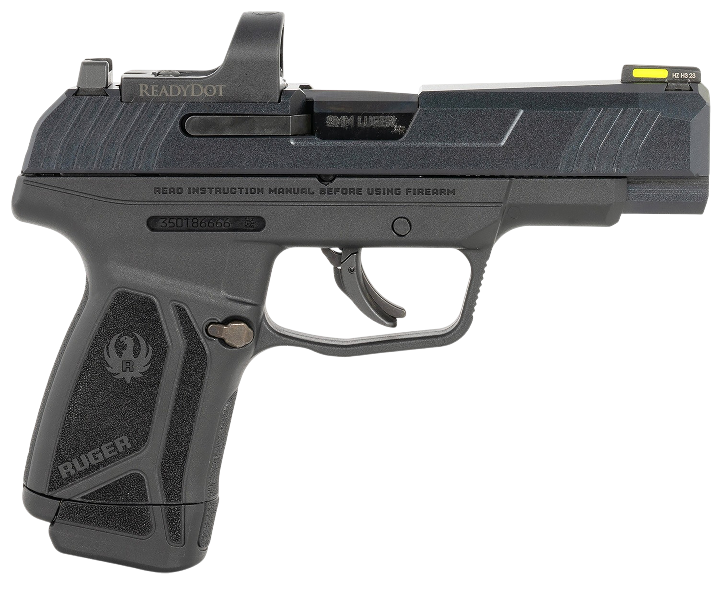 Ruger 3521 Max-9 Long RD 9mm Luger 12+1 4 Black Alloy Steel Optic Ready/Serrated Slide, Black Polymer Frame