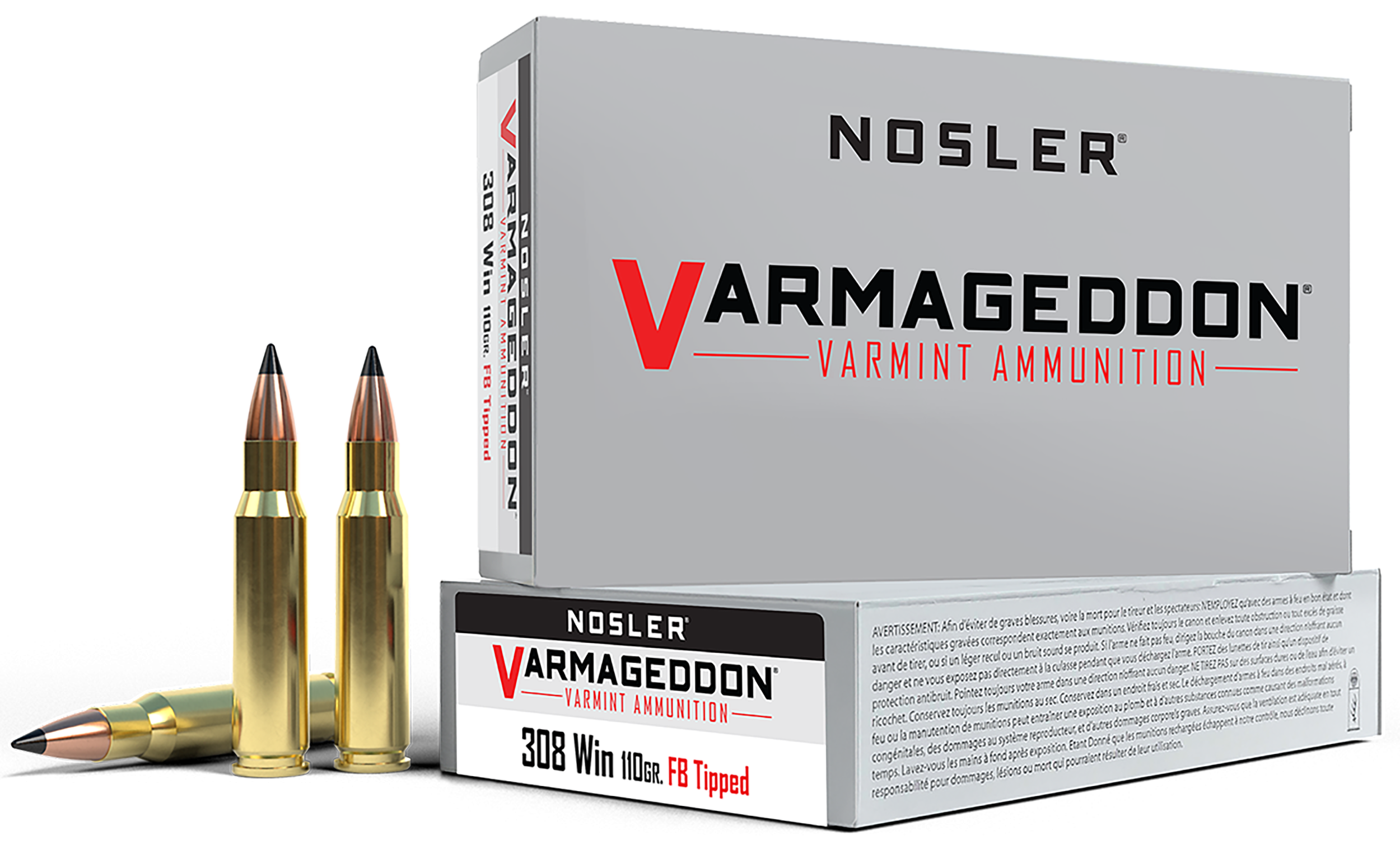 Nosler Varmageddon 308 Win 110 Grain Flat Base Tipped (Box)