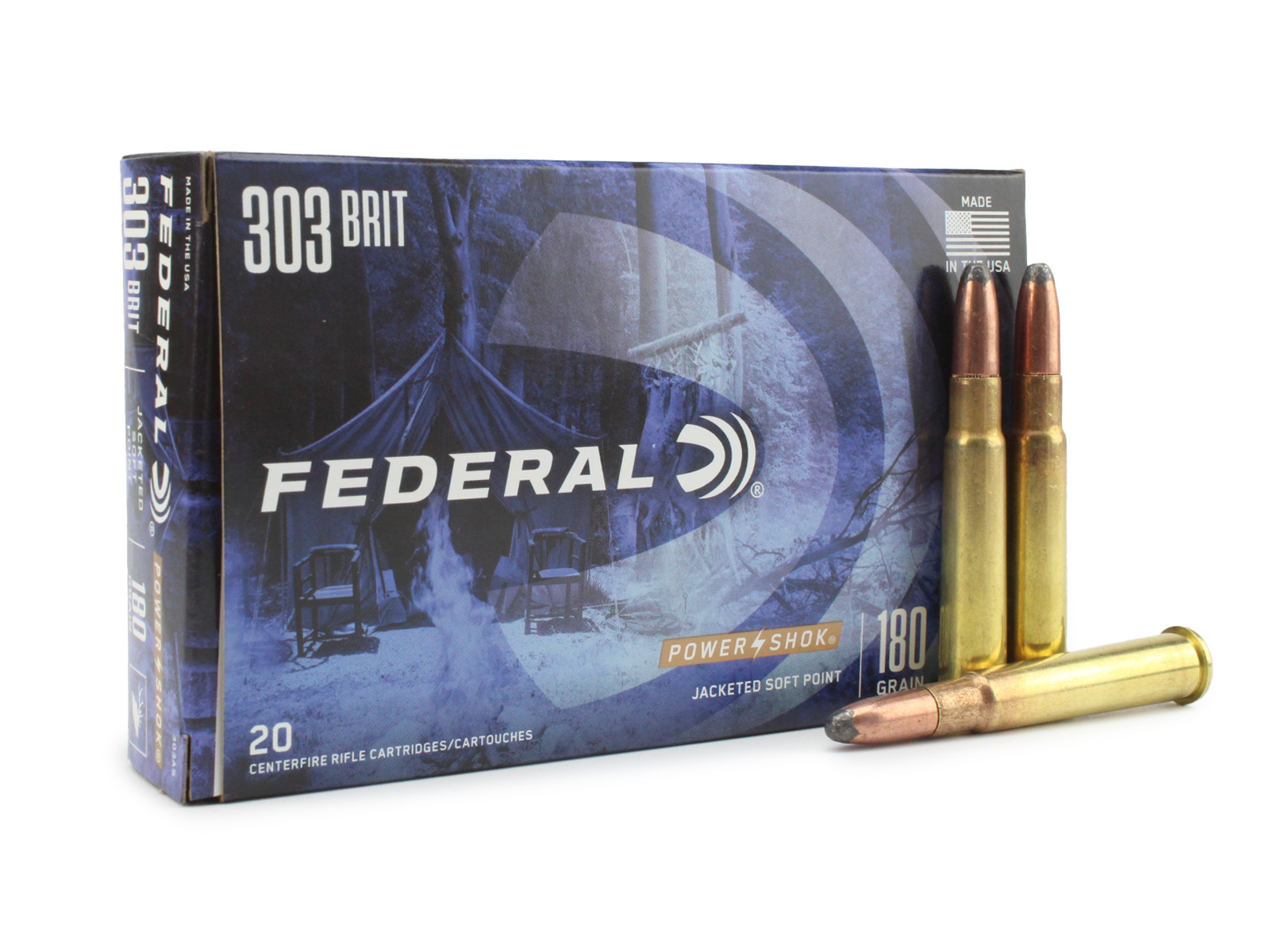 Federal Power-Shok 303 British 180 Gr Soft Point (Box)