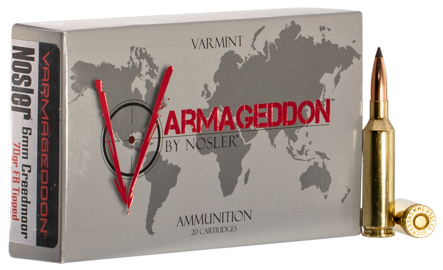 Nosler Varmageddon 6mm Creedmoor 70 Grain Flat Base Tipped (Box)