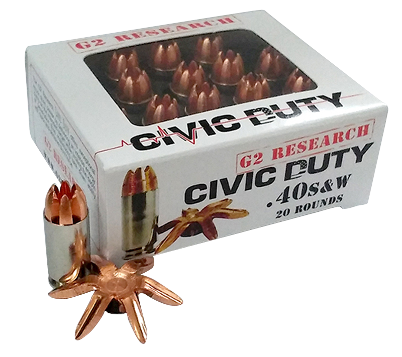 G2 Research Civic Duty 40 S&W 122 Grain Copper Expansion Projectile G00620 (Box)