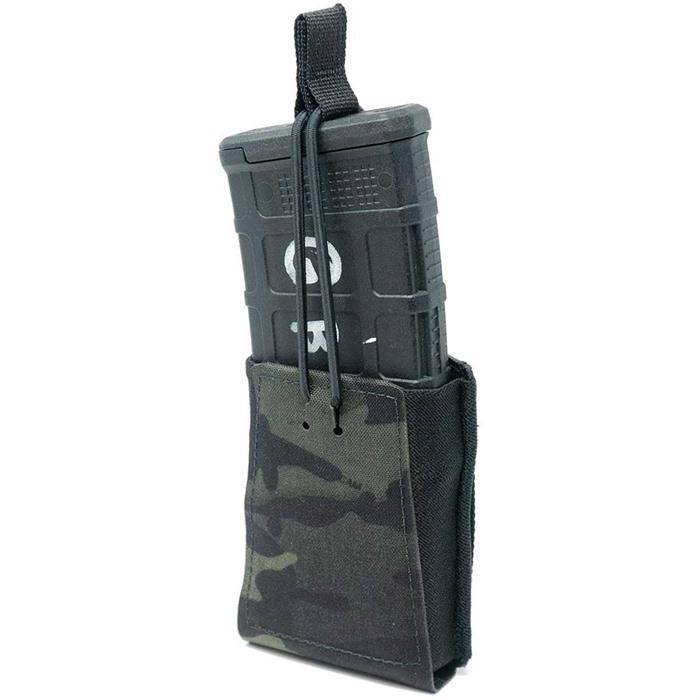 Single Rifle 5.56 Nato Magazine Pouch With Bungee Retention - Single Rifle 5.56 Nato Mag Pouch W/Bungee Retent Multicm Blk